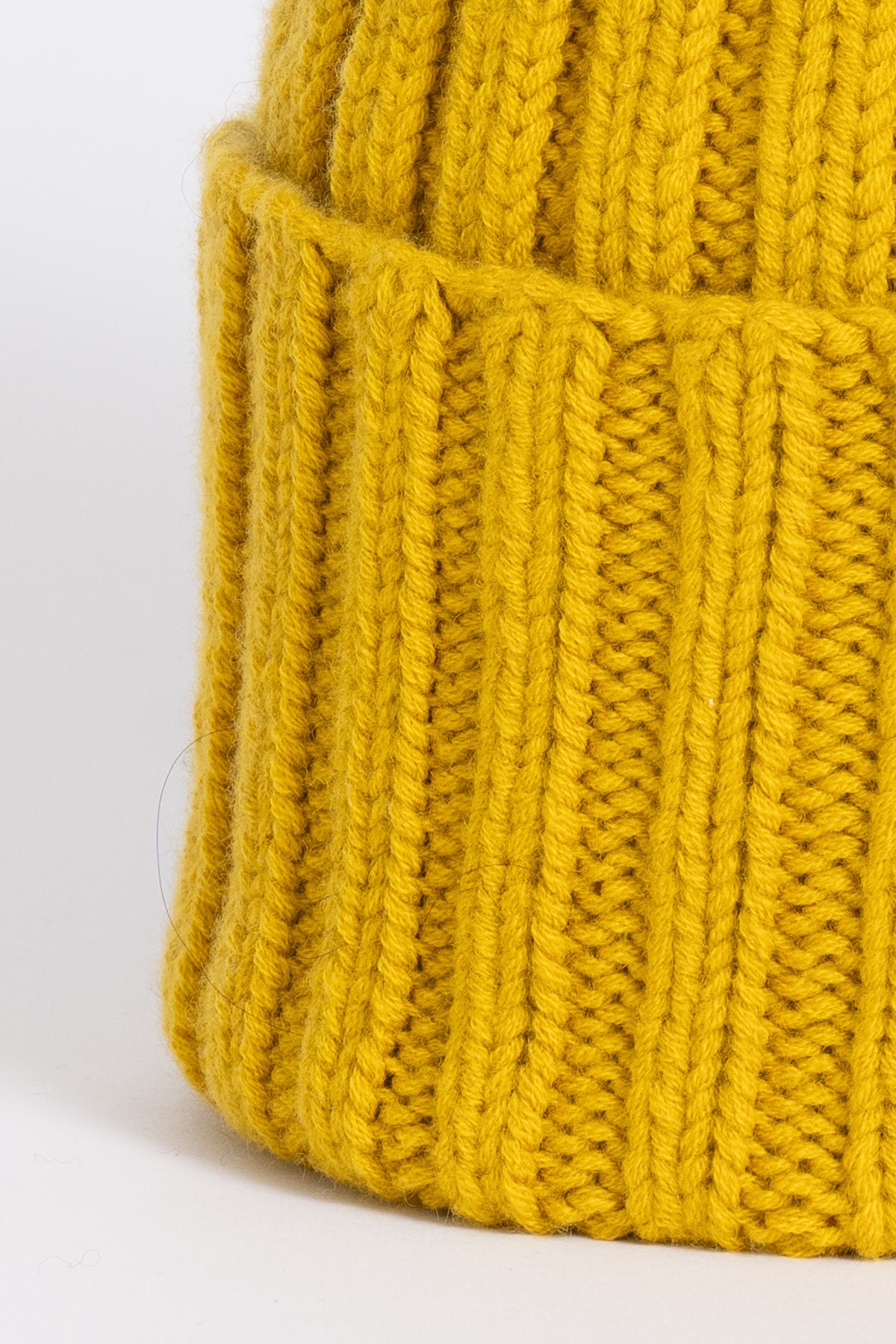 MERINO Handknit Thick Rib Hat - Cyber Yellow