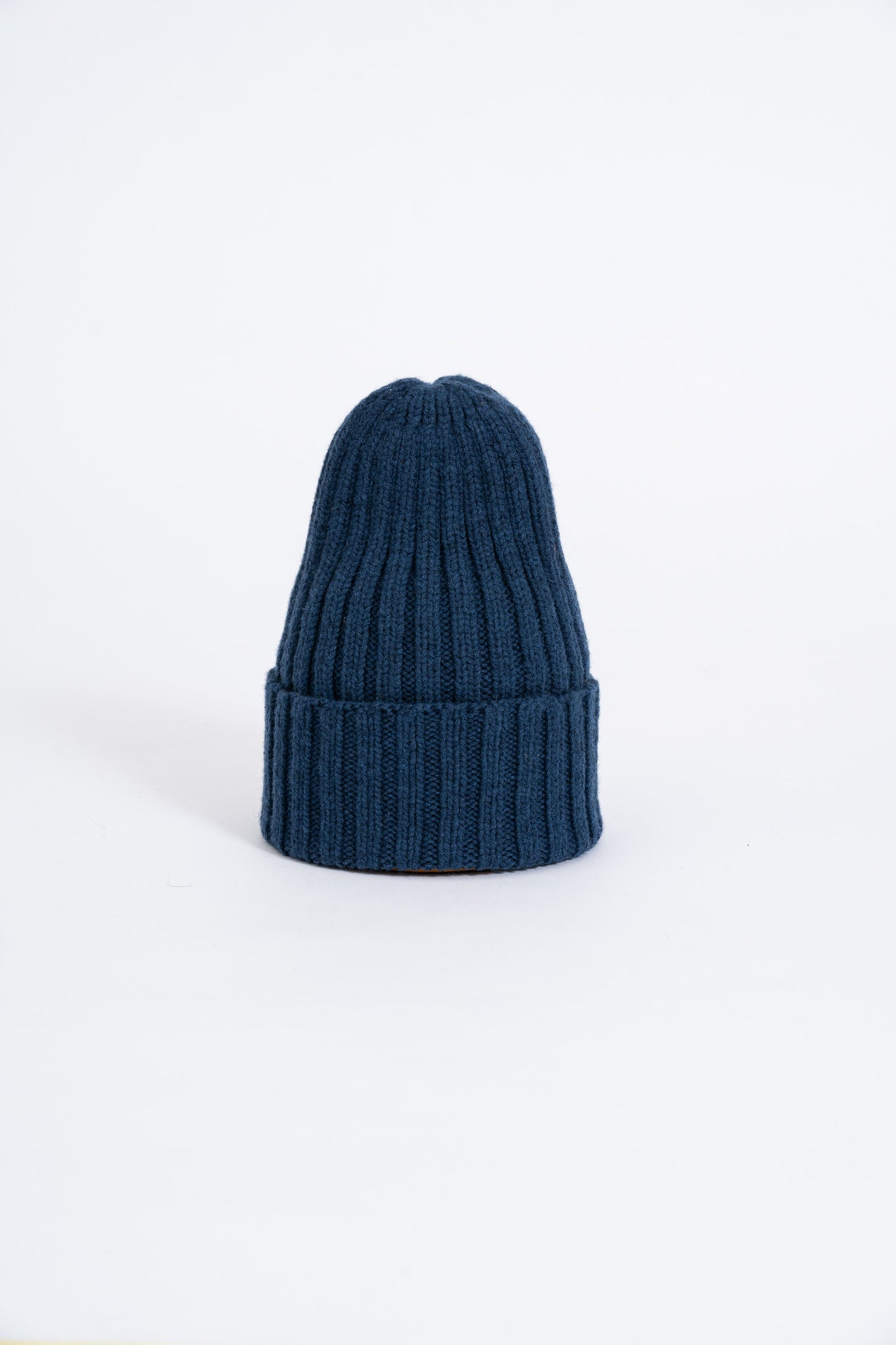MERINO Handknit Thick Rib Hat - Indigo Blue