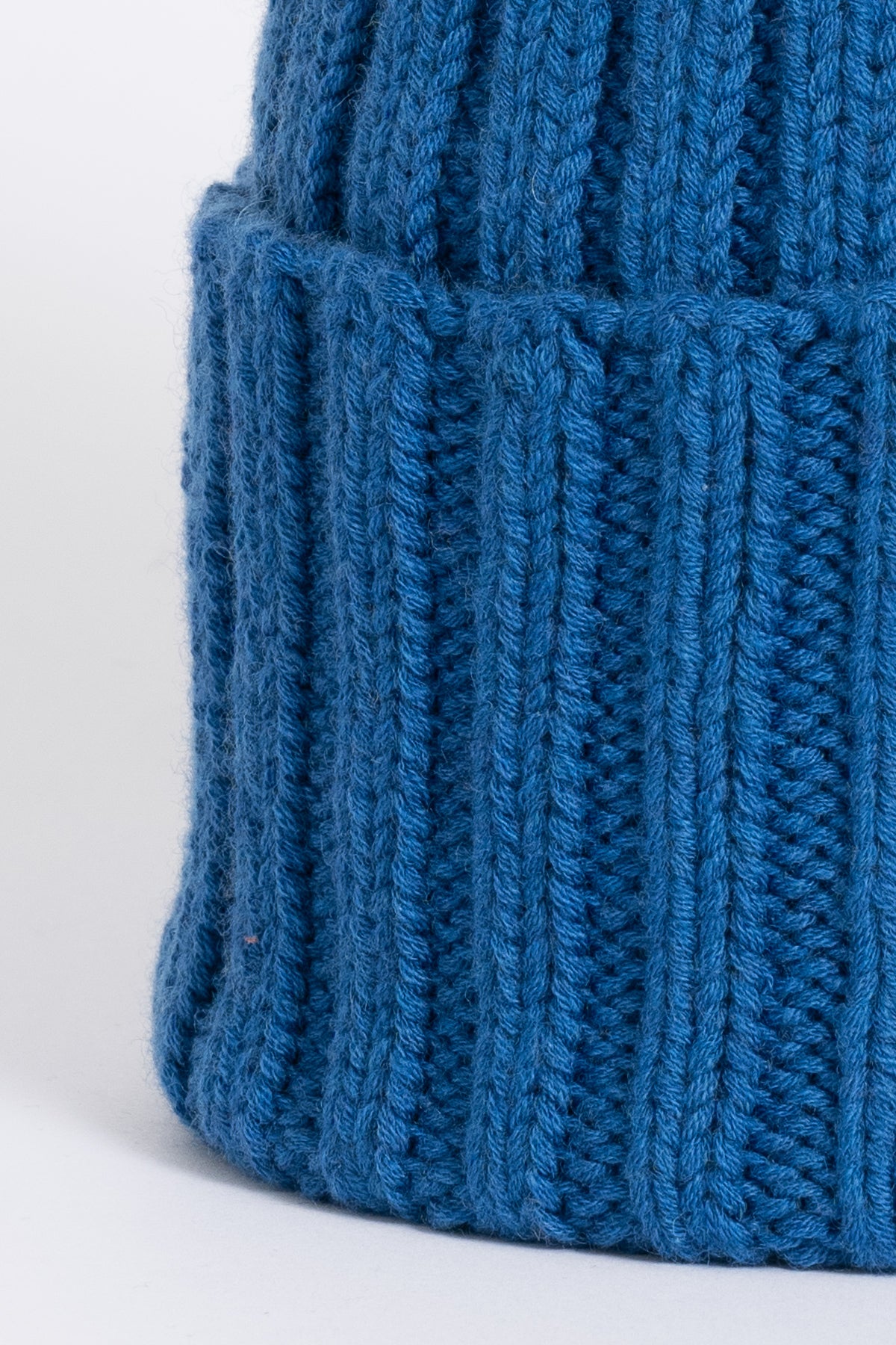 MERINO Handknit Thick Rib Hat - Ocean Blue