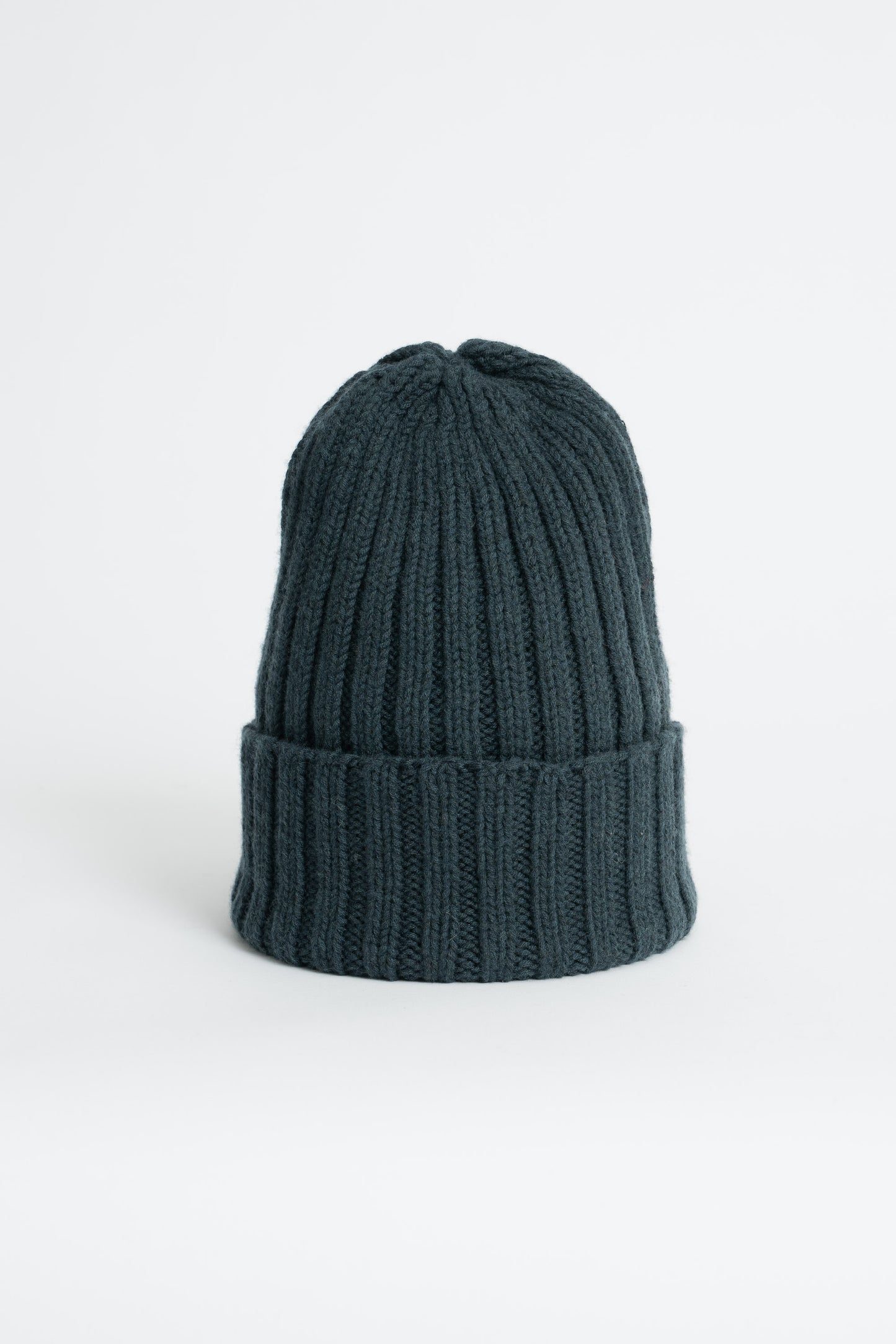 MERINO Handknit Thick Rib Hat - Peacock Green