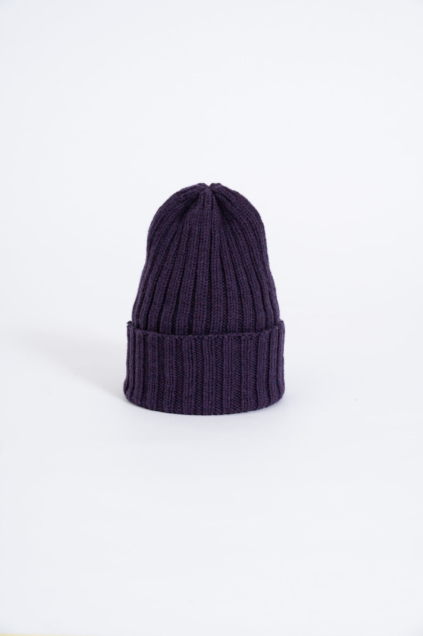 MERINO Handknit Thick Rib Hat - Plum Purple