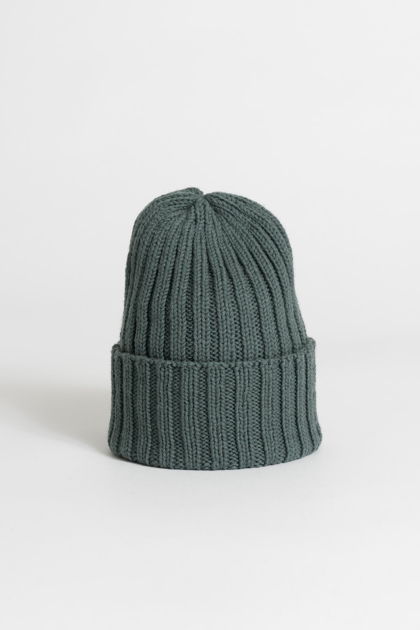 MERINO Handknit Thick Rib Hat - Sage Green