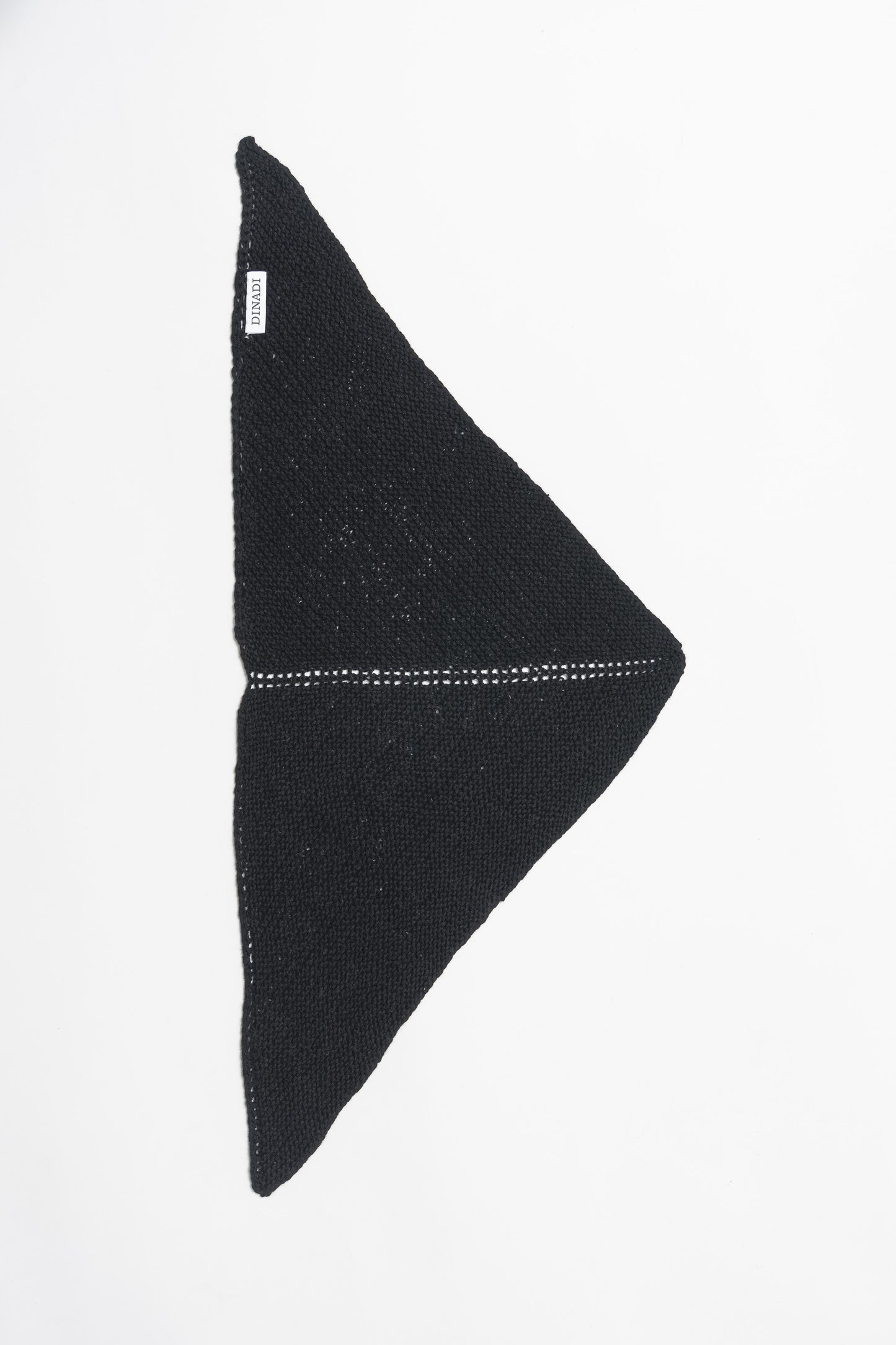 MERINO Handknit Triangle Scarf - Black