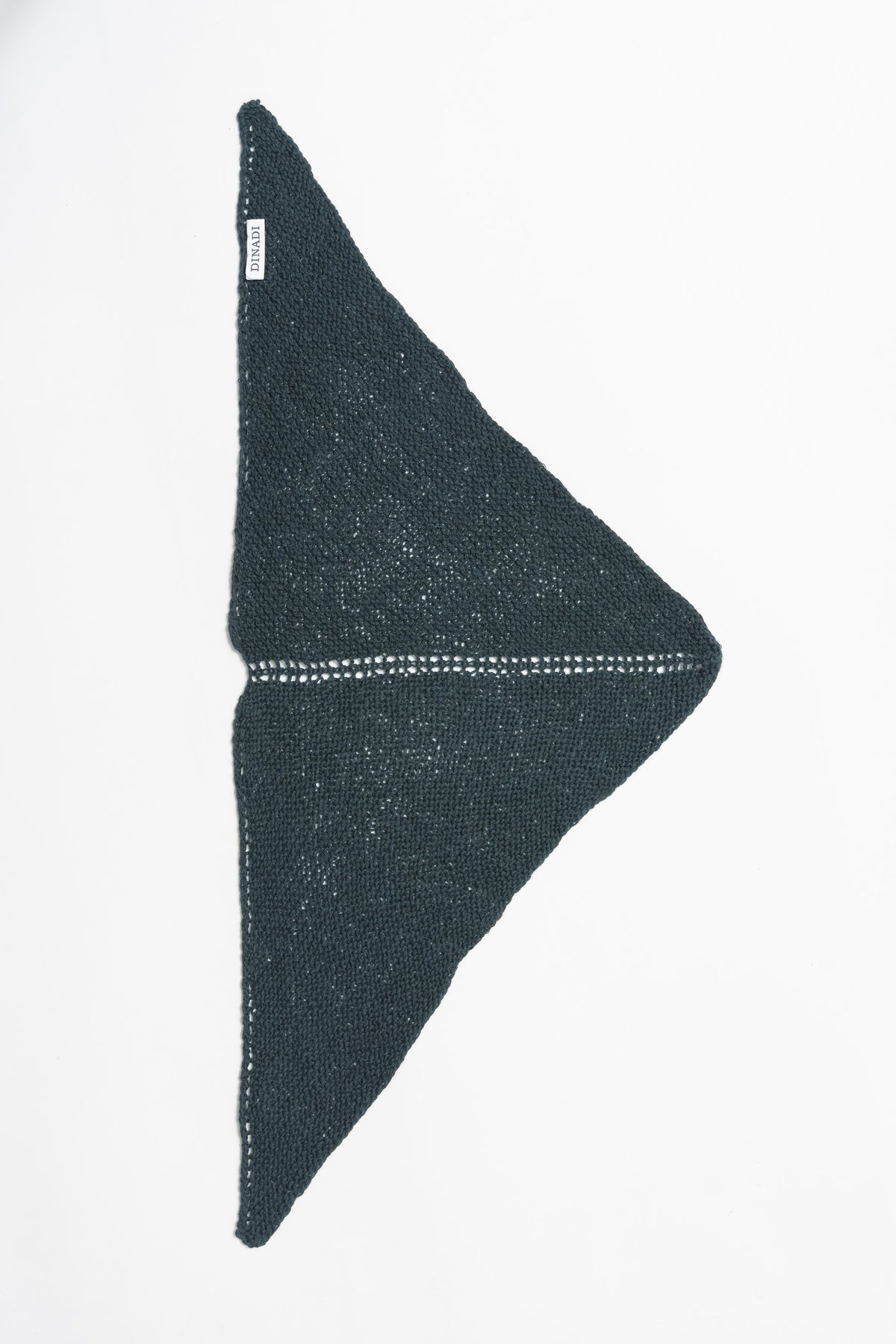 MERINO Handknit Triangle Scarf - Peacock Green