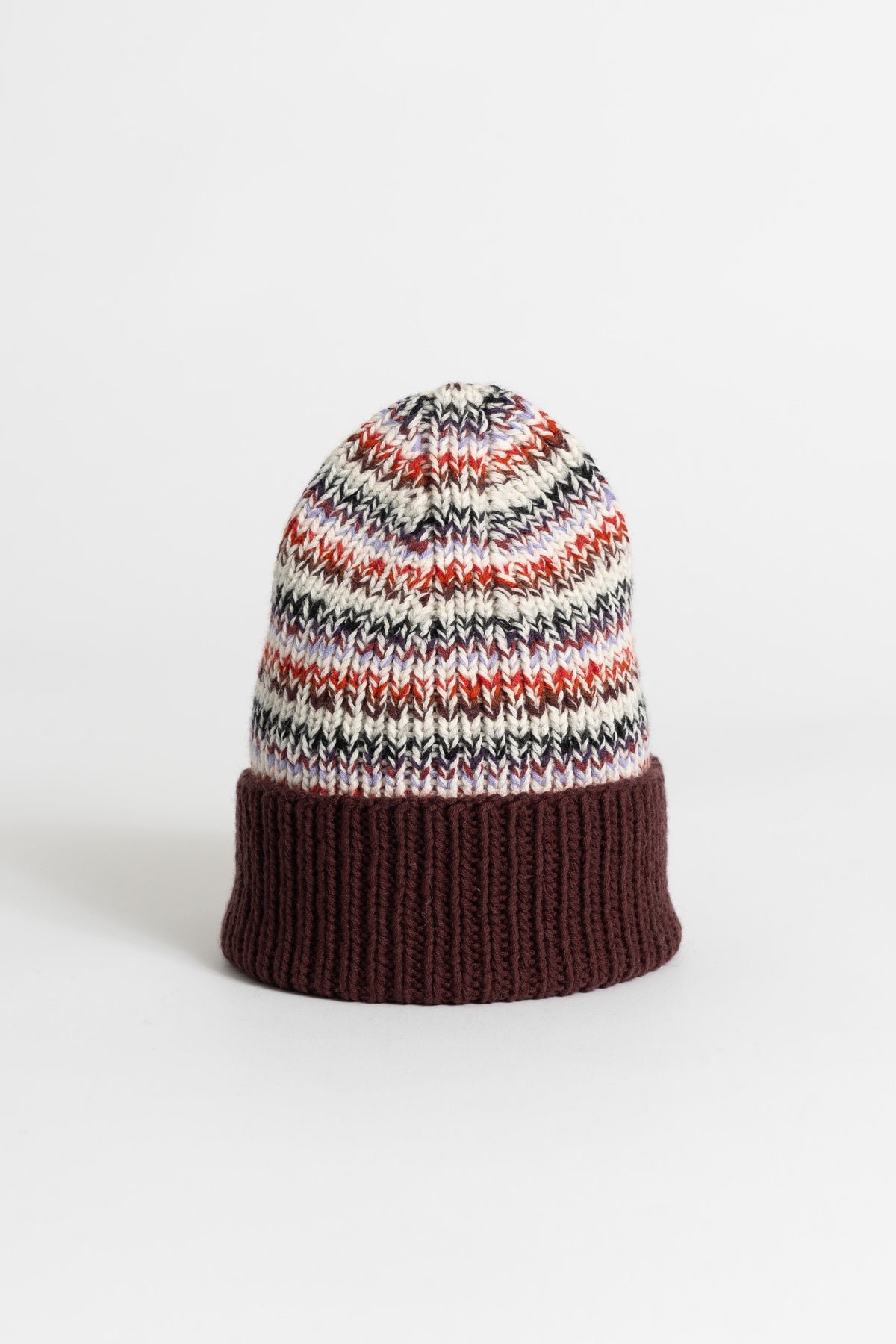 MERINO Handknit Zero Waste Hat - Merlot Red