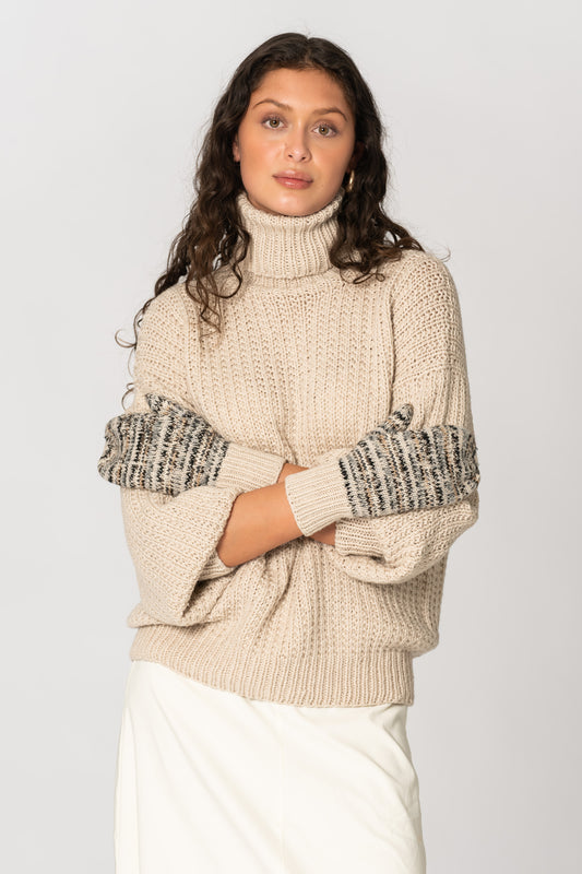 MERINO Handknit Zero Waste Mittens - Almond White