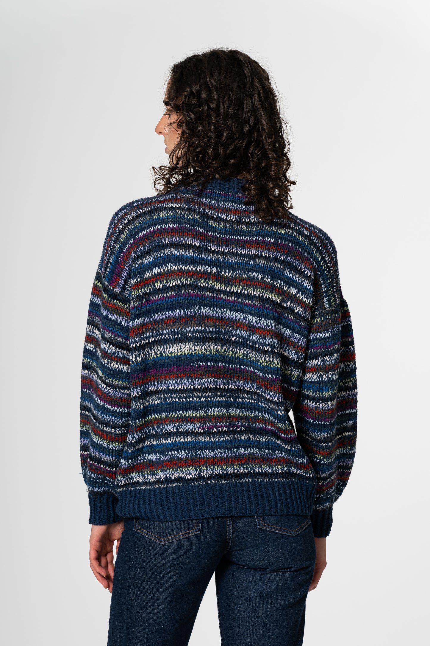 MERINO Handknit Zero Waste Sweater - Indigo Blue