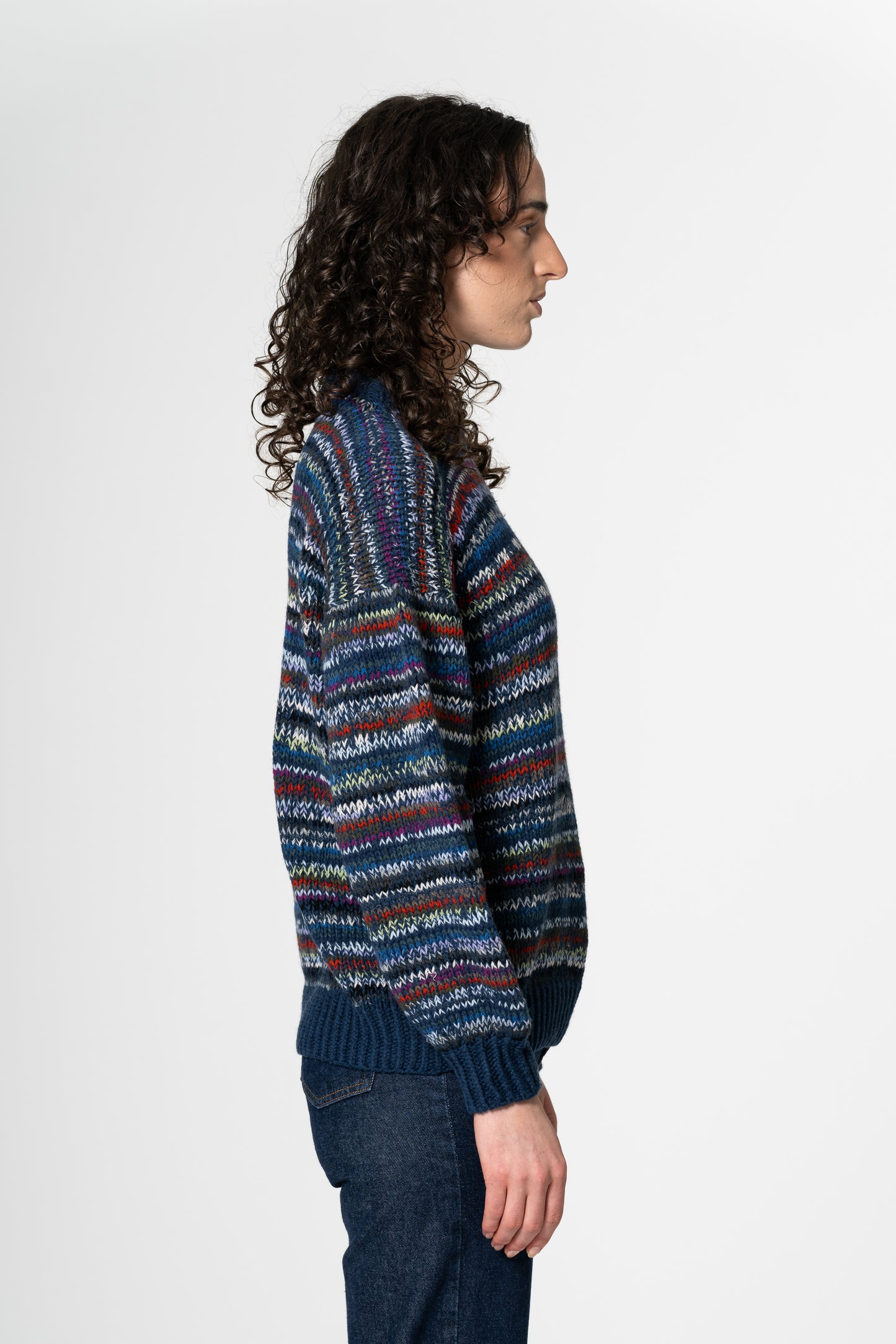 MERINO Handknit Zero Waste Sweater - Indigo Blue