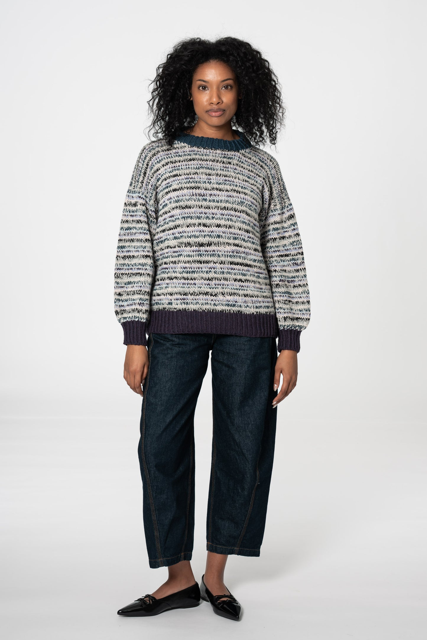 MERINO Handknit Zero Waste Sweater - Plum Purple