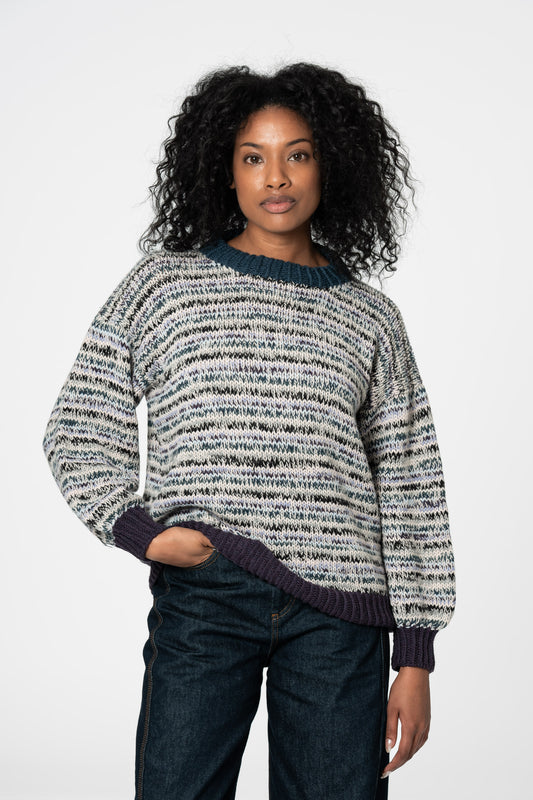 MERINO Handknit Zero Waste Sweater - Plum Purple