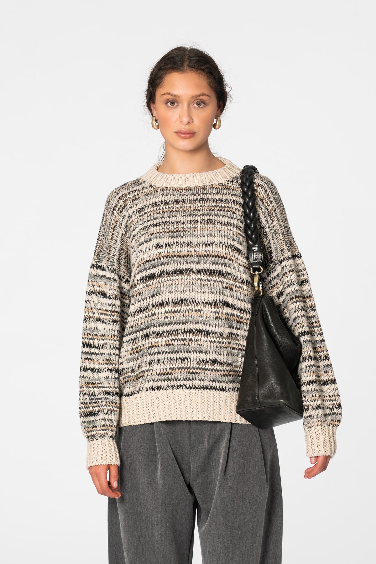 MERINO Handknit Zero Waste Sweater - Almond White