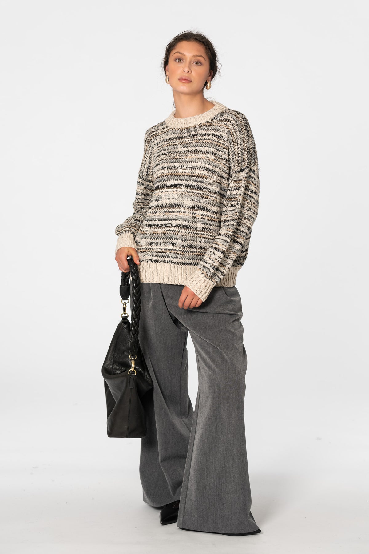 MERINO Handknit Zero Waste Sweater - Almond White
