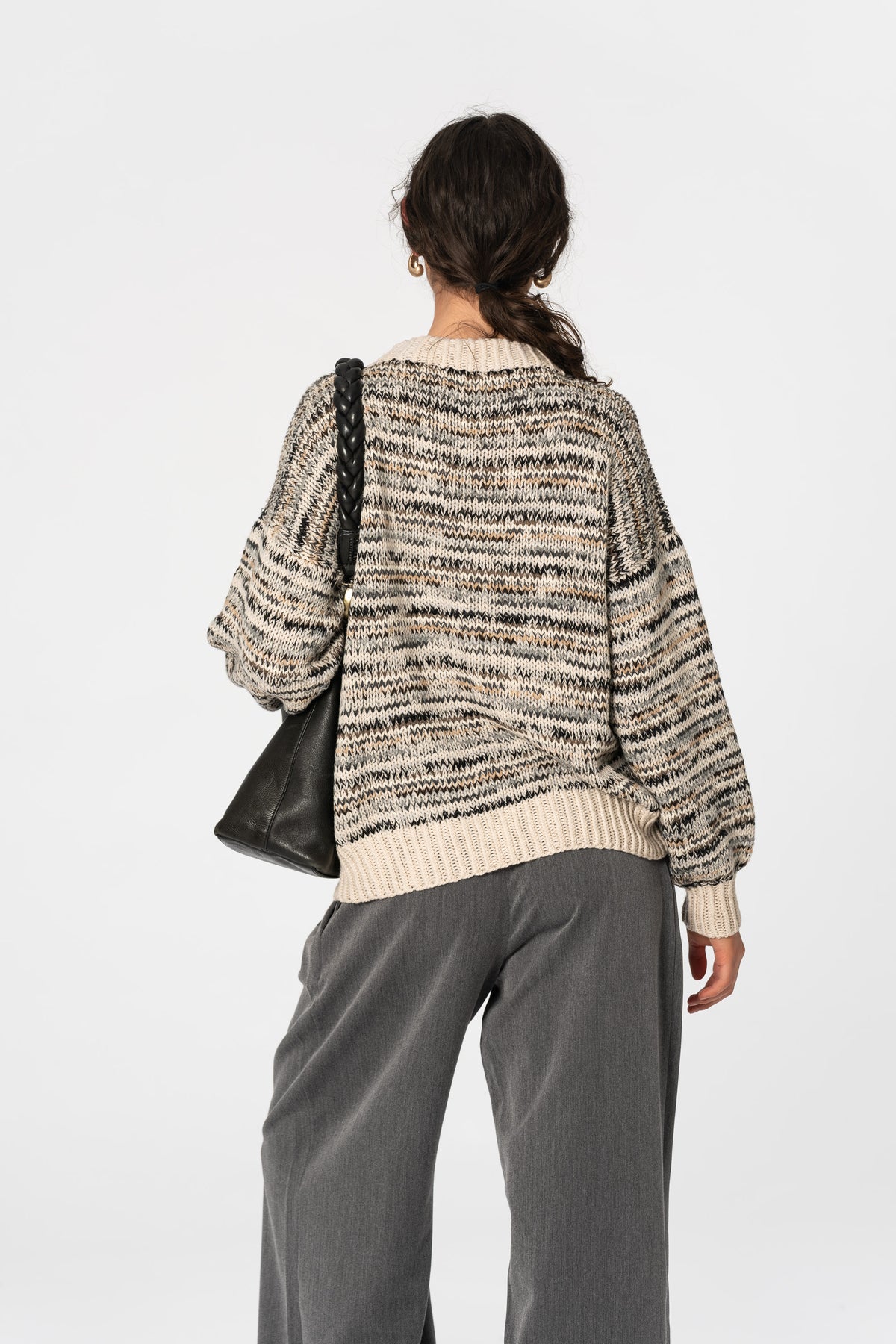 MERINO Handknit Zero Waste Sweater - Almond White