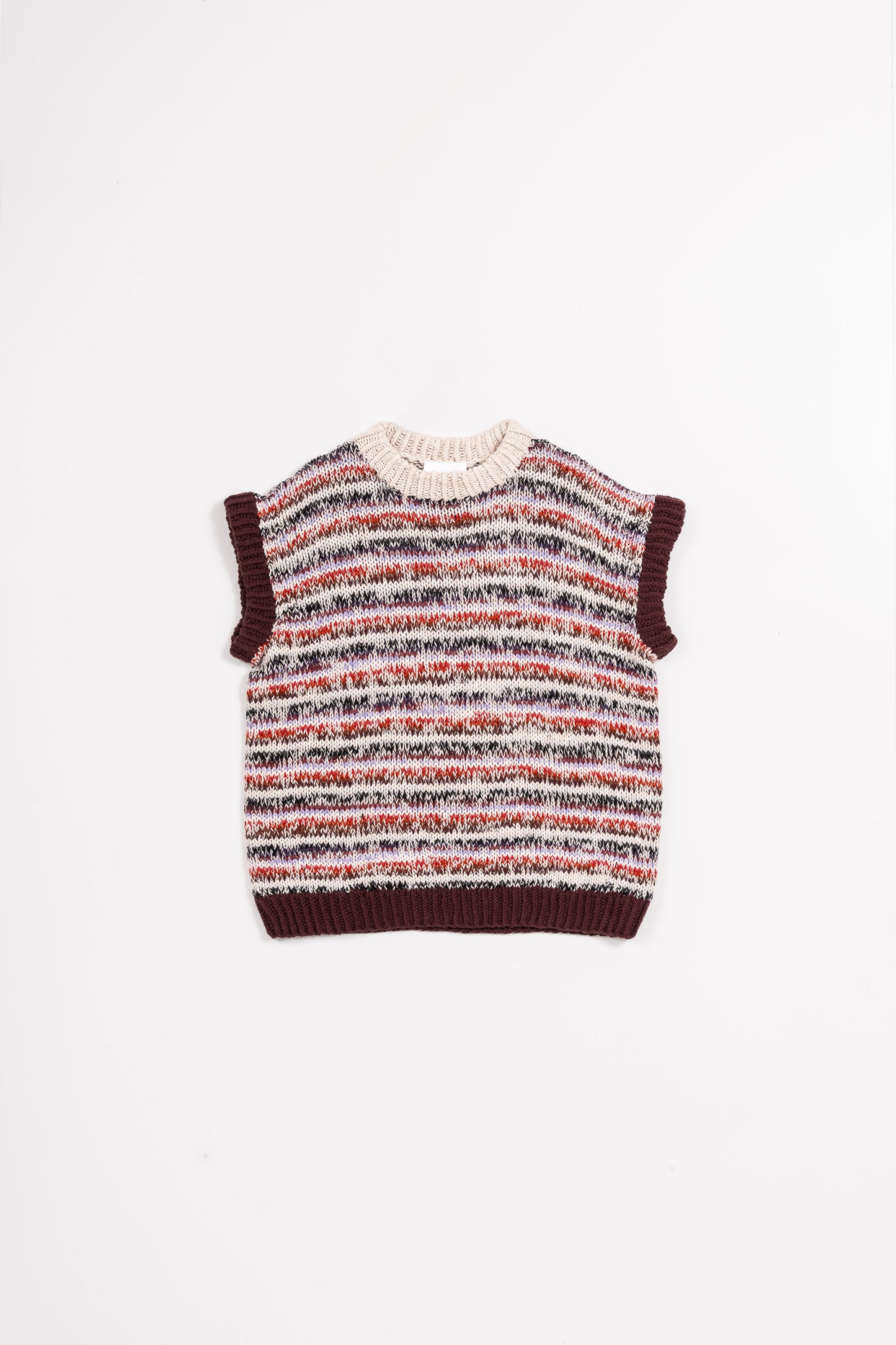 MERINO Handknit Zero Waste Vest - Merlot Red