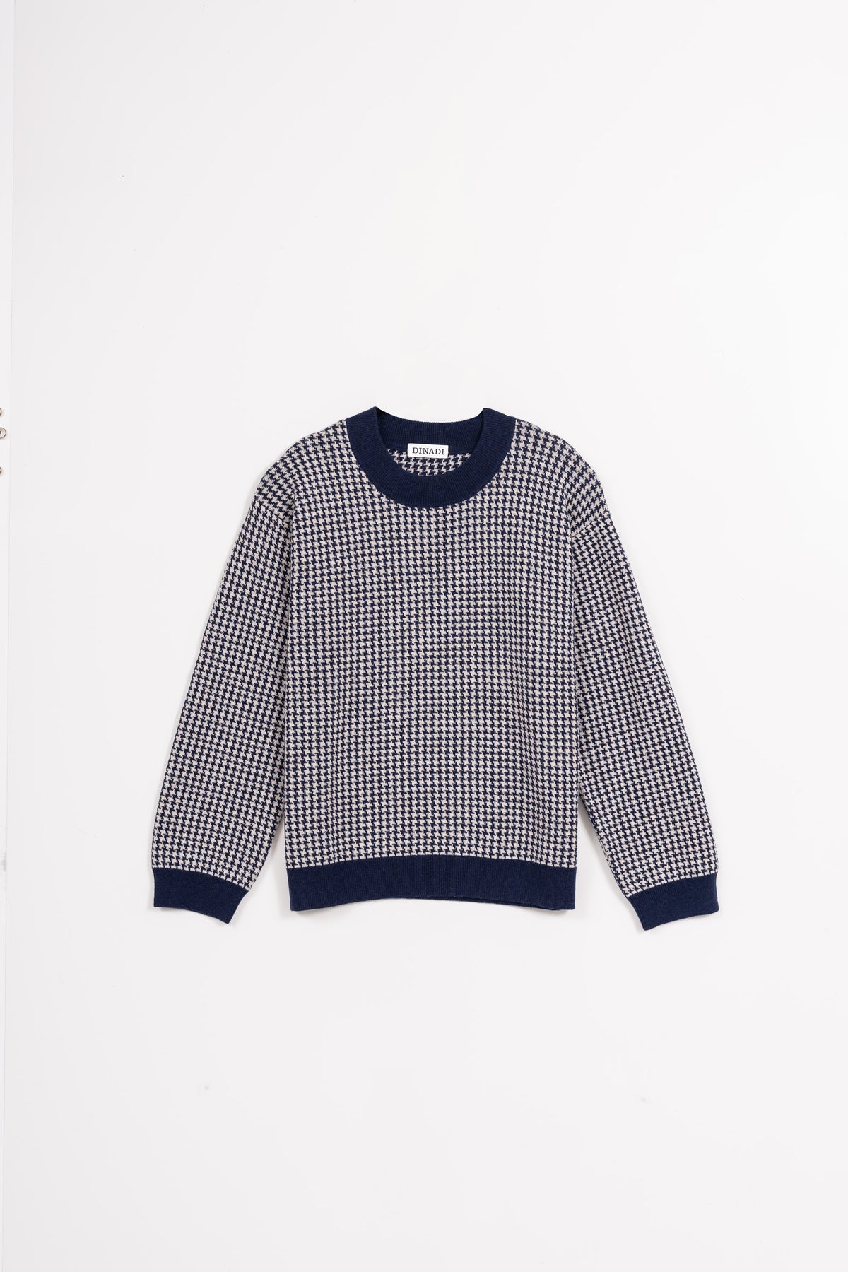 MERINO Houndstooth Sweater - Space Blue