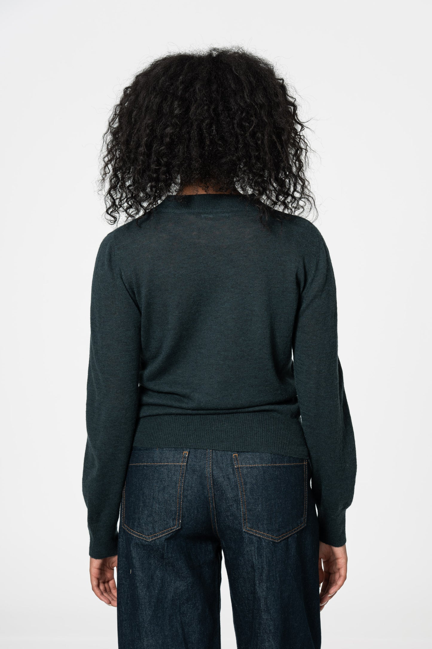 MERINO O-Neck Sweater - Peacock Green