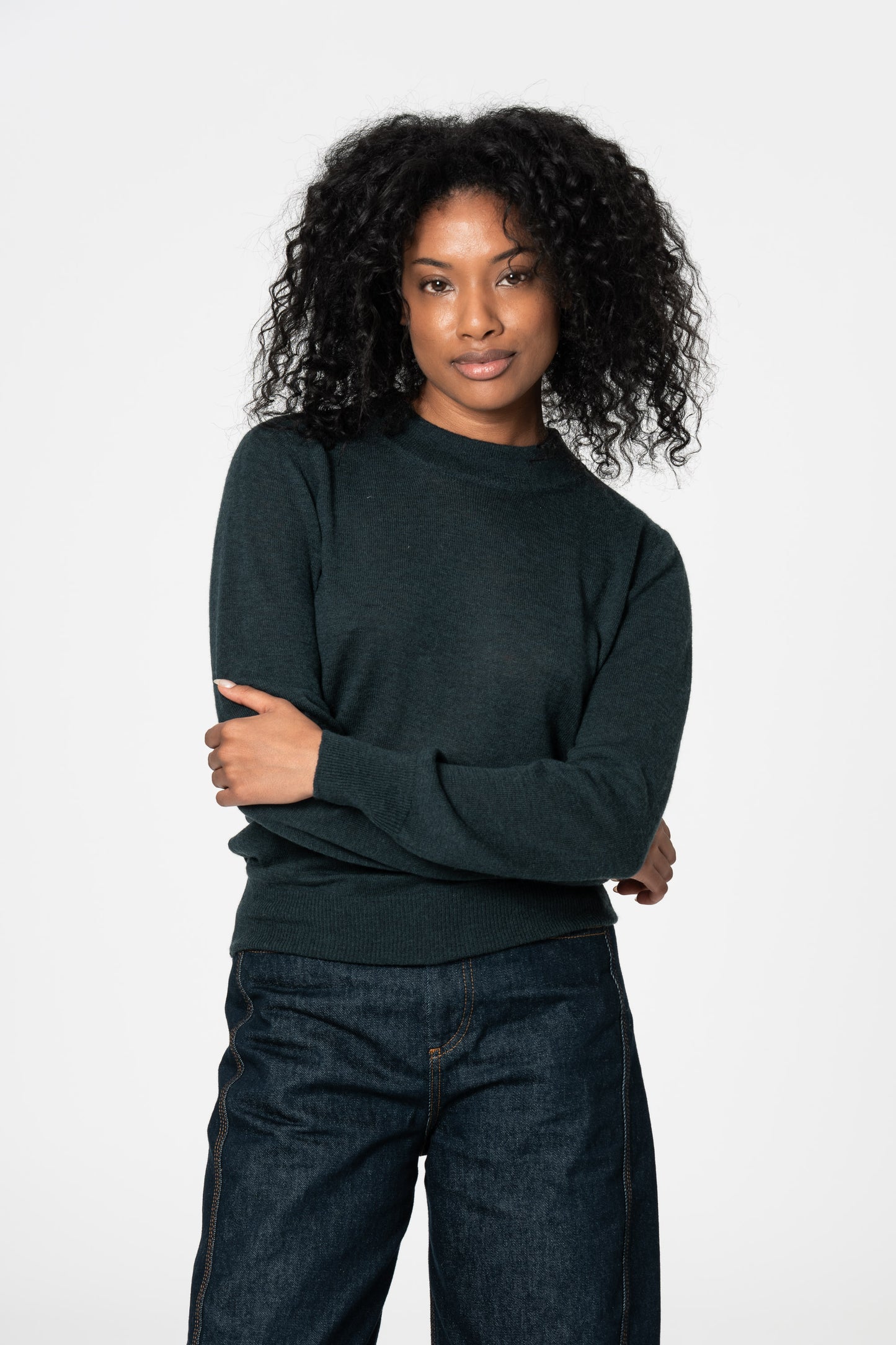 MERINO O-Neck Sweater - Peacock Green