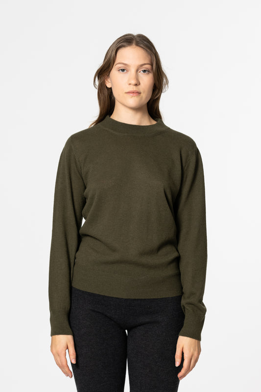 MERINO O-Neck Sweater - Olive Green