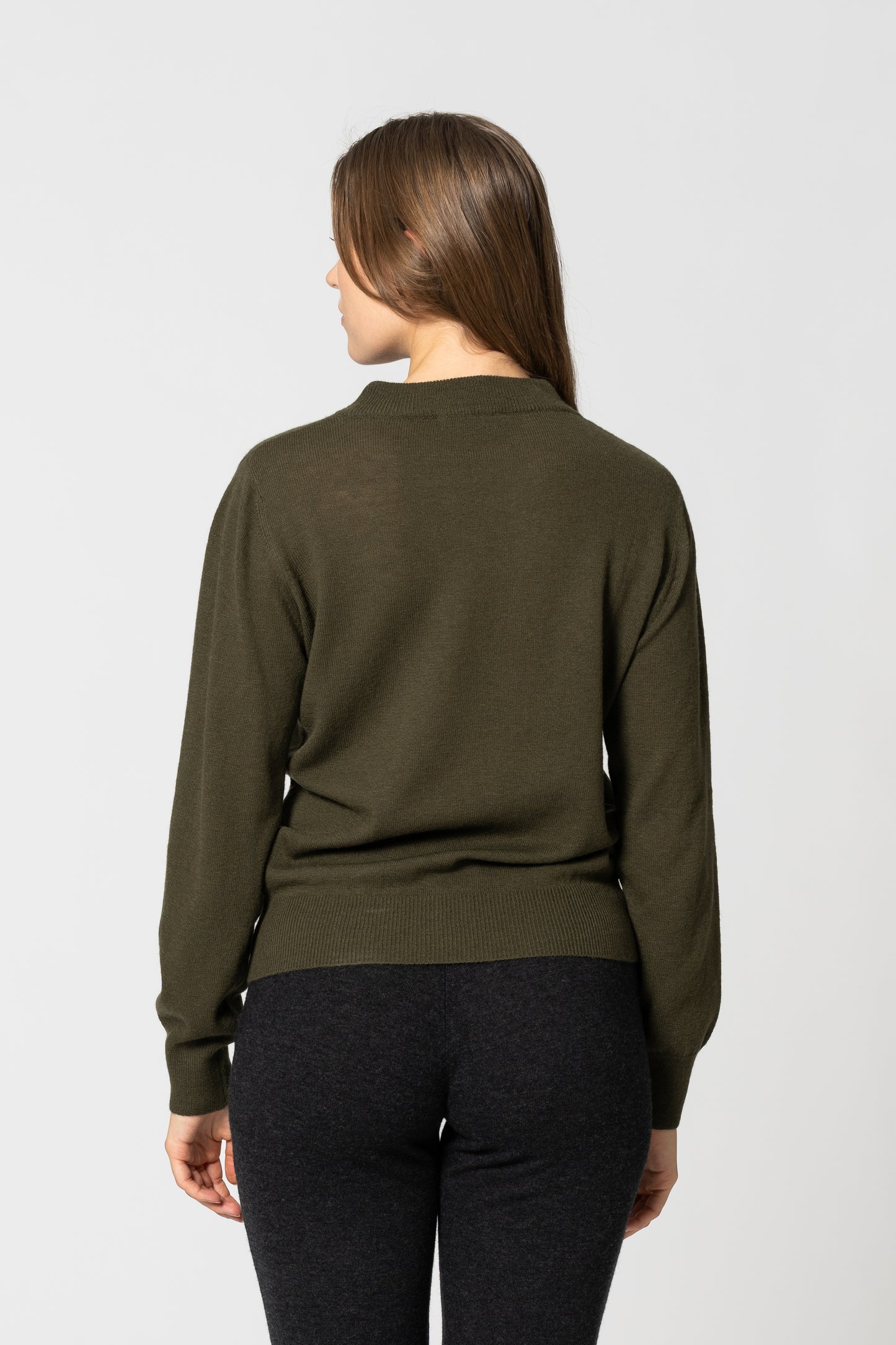 MERINO O-Neck Sweater - Olive Green