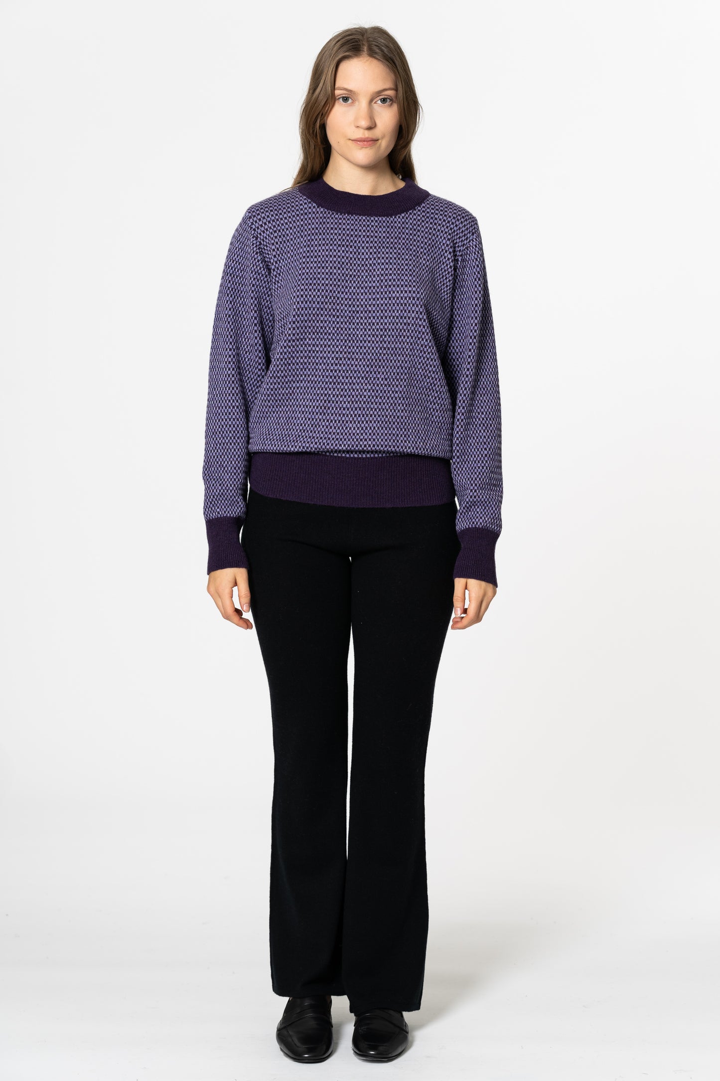 MERINO Pattern Sweater - Plum Purple