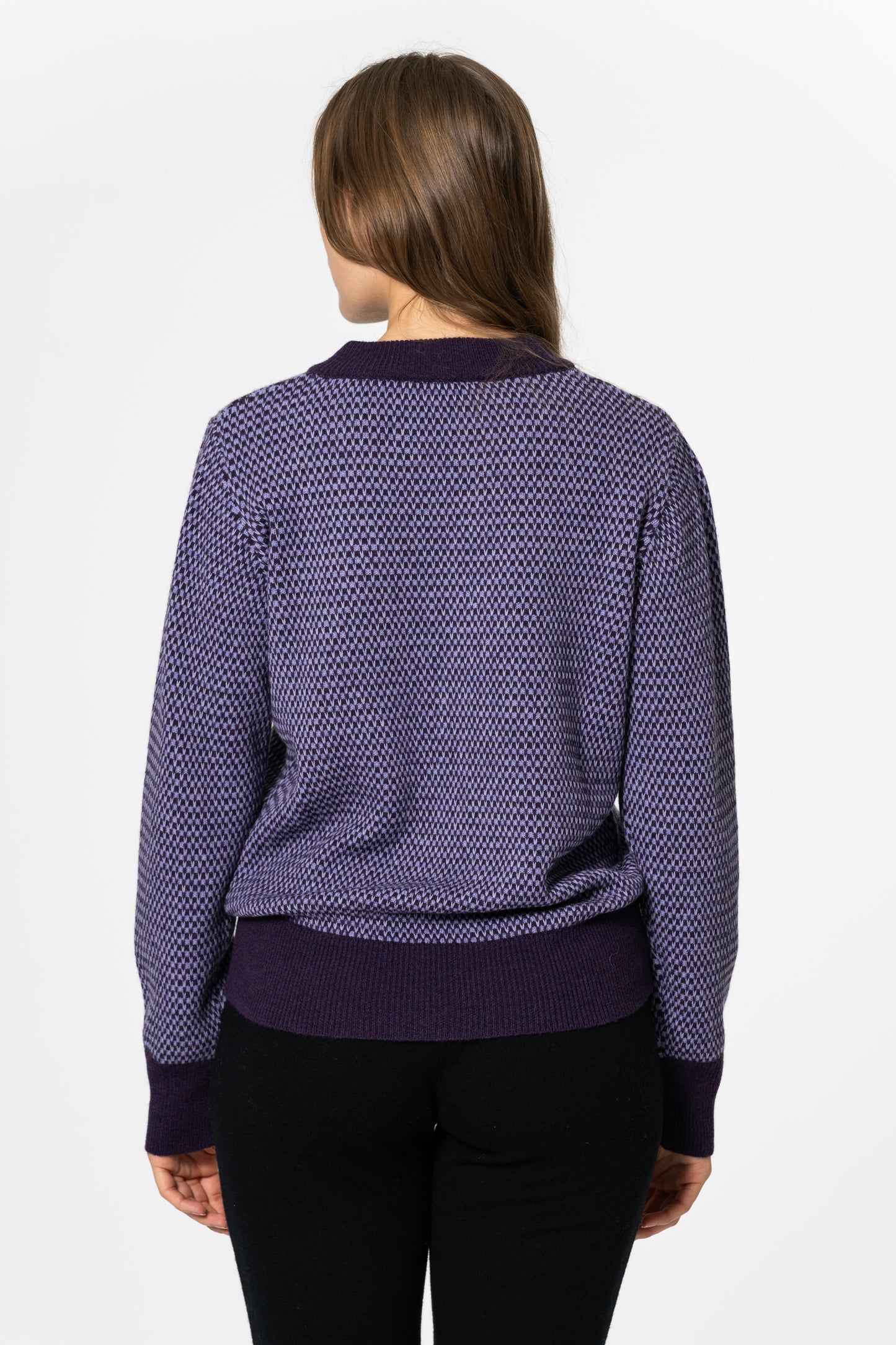 MERINO Pattern Sweater - Plum Purple