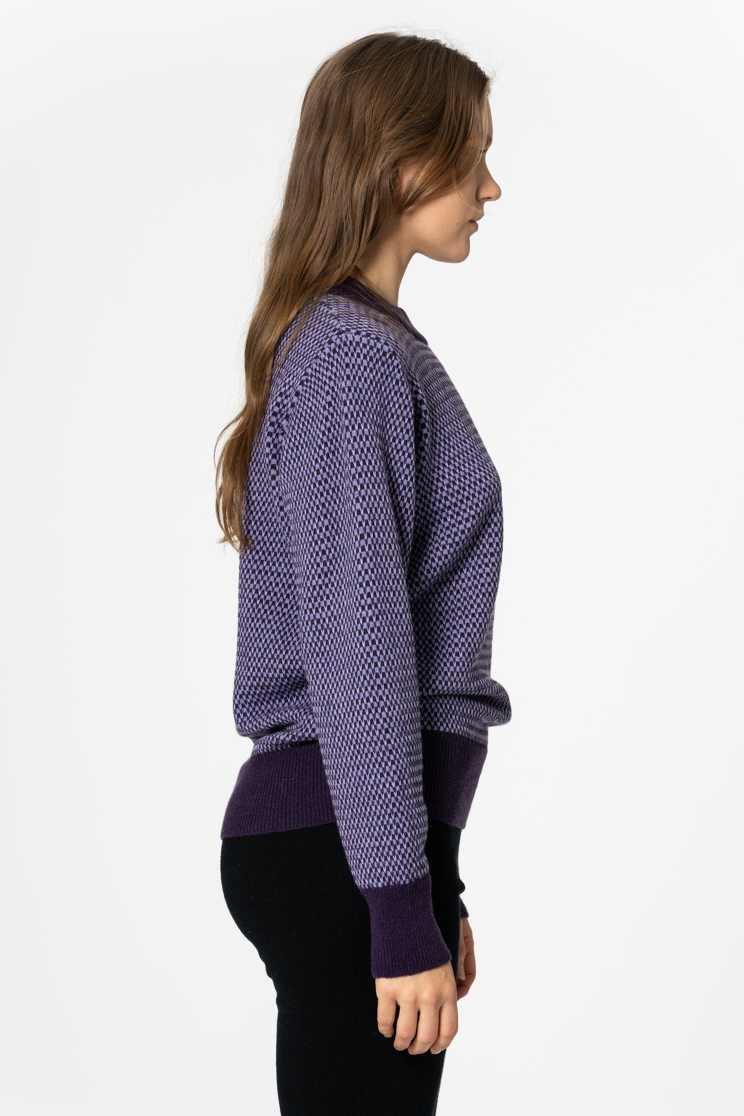 MERINO Pattern Sweater - Plum Purple