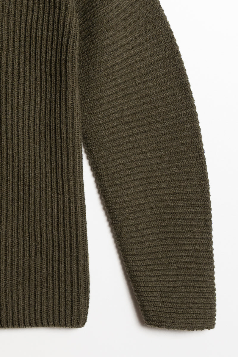 MERINO Rib Sweater - Olive Green