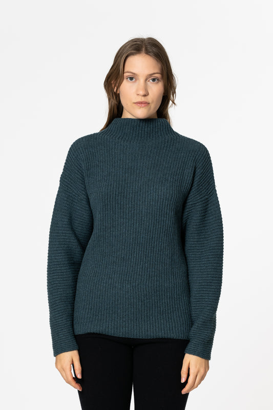 MERINO Rib Sweater - Dragonfly Green