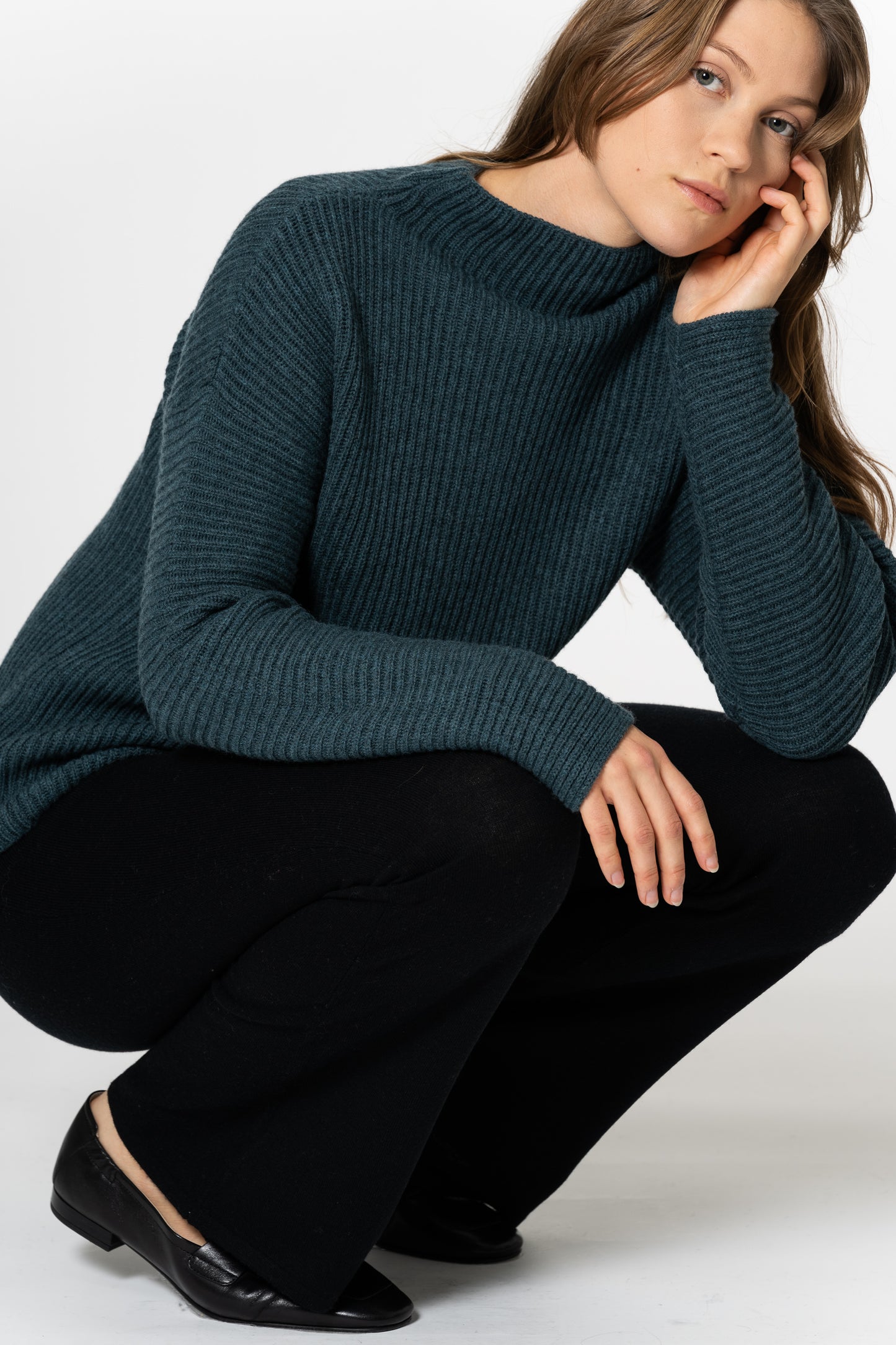 MERINO Rib Sweater - Dragonfly Green