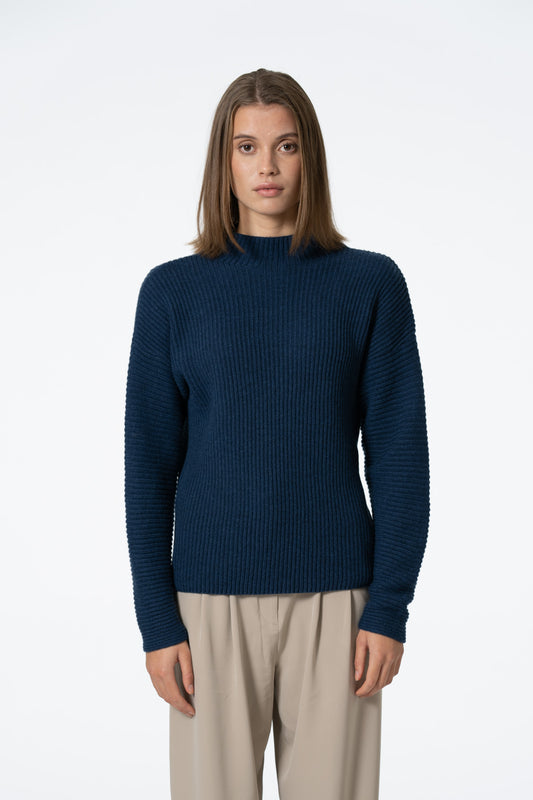 MERINO Rib Sweater - Indigo Blue