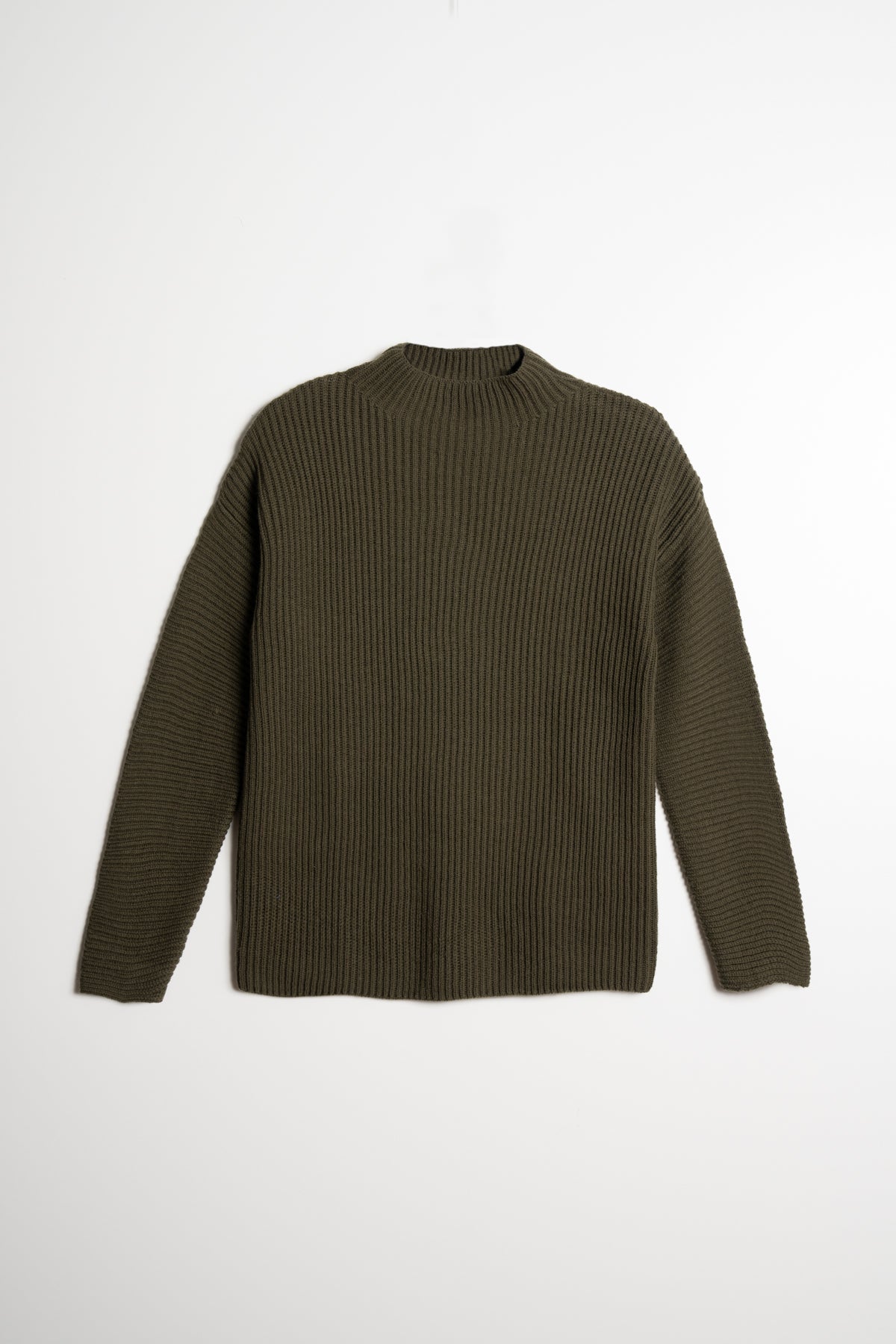 MERINO Rib Sweater - Olive Green