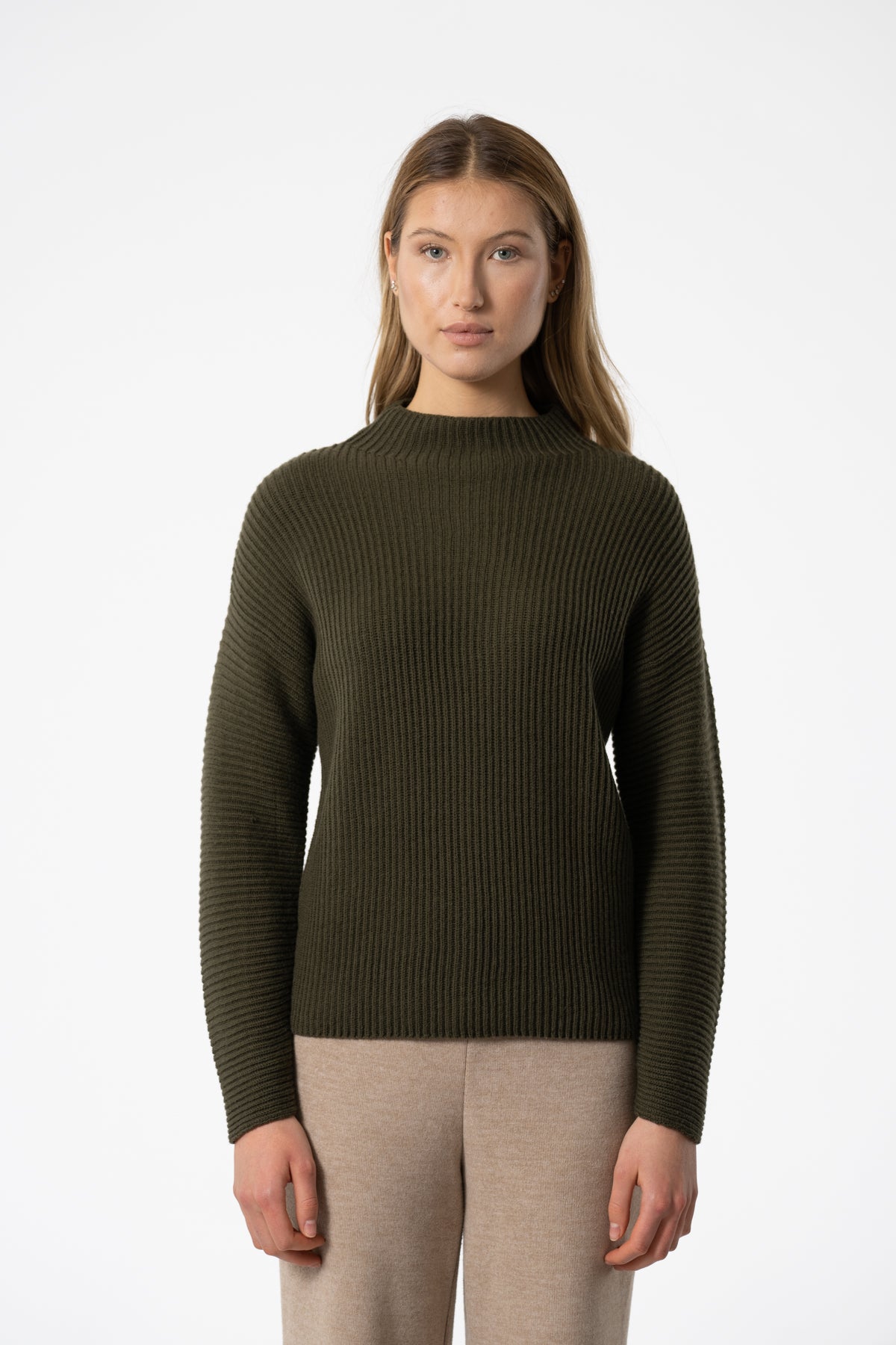 MERINO Rib Sweater - Olive Green