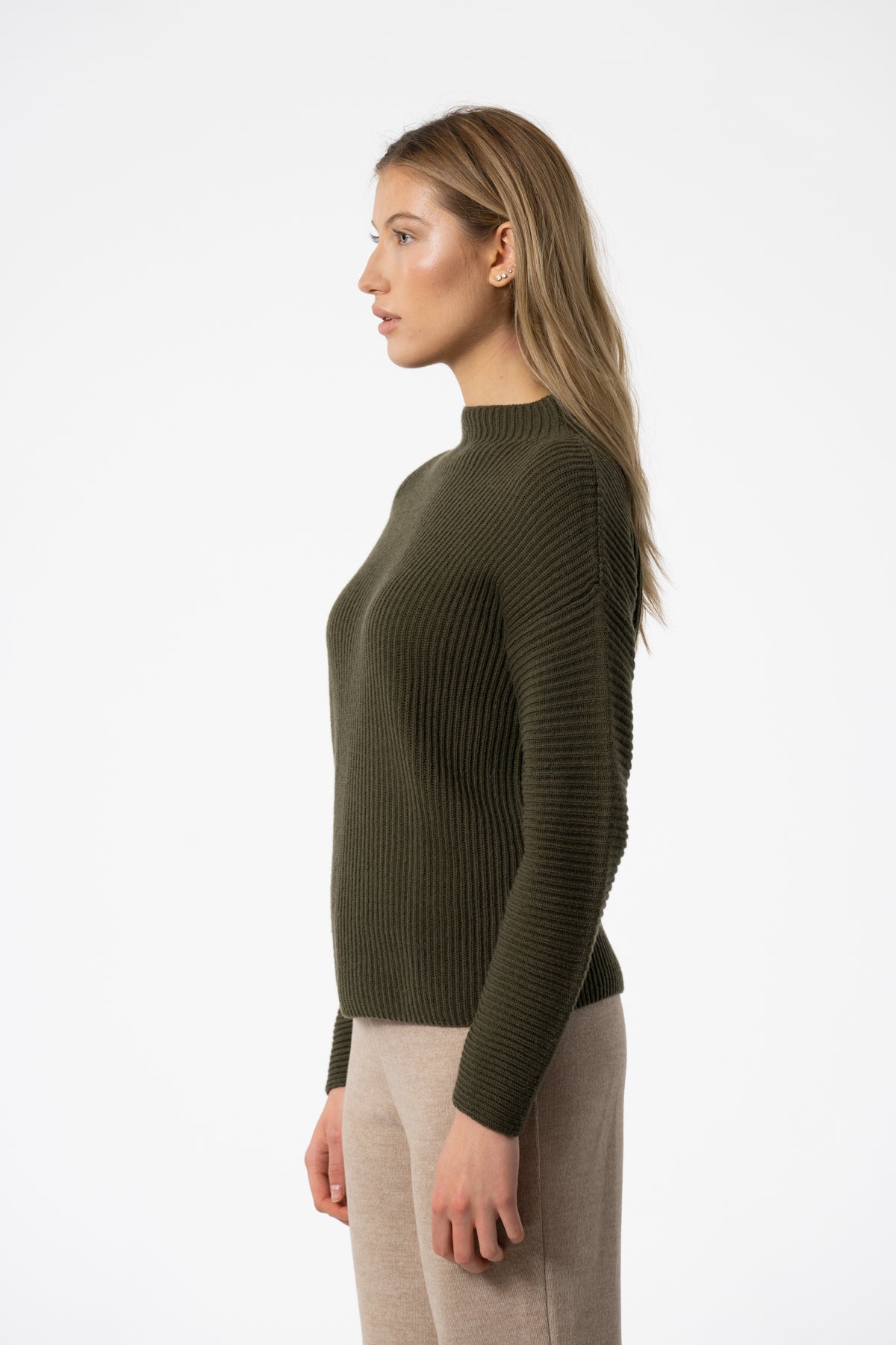 MERINO Rib Sweater - Olive Green