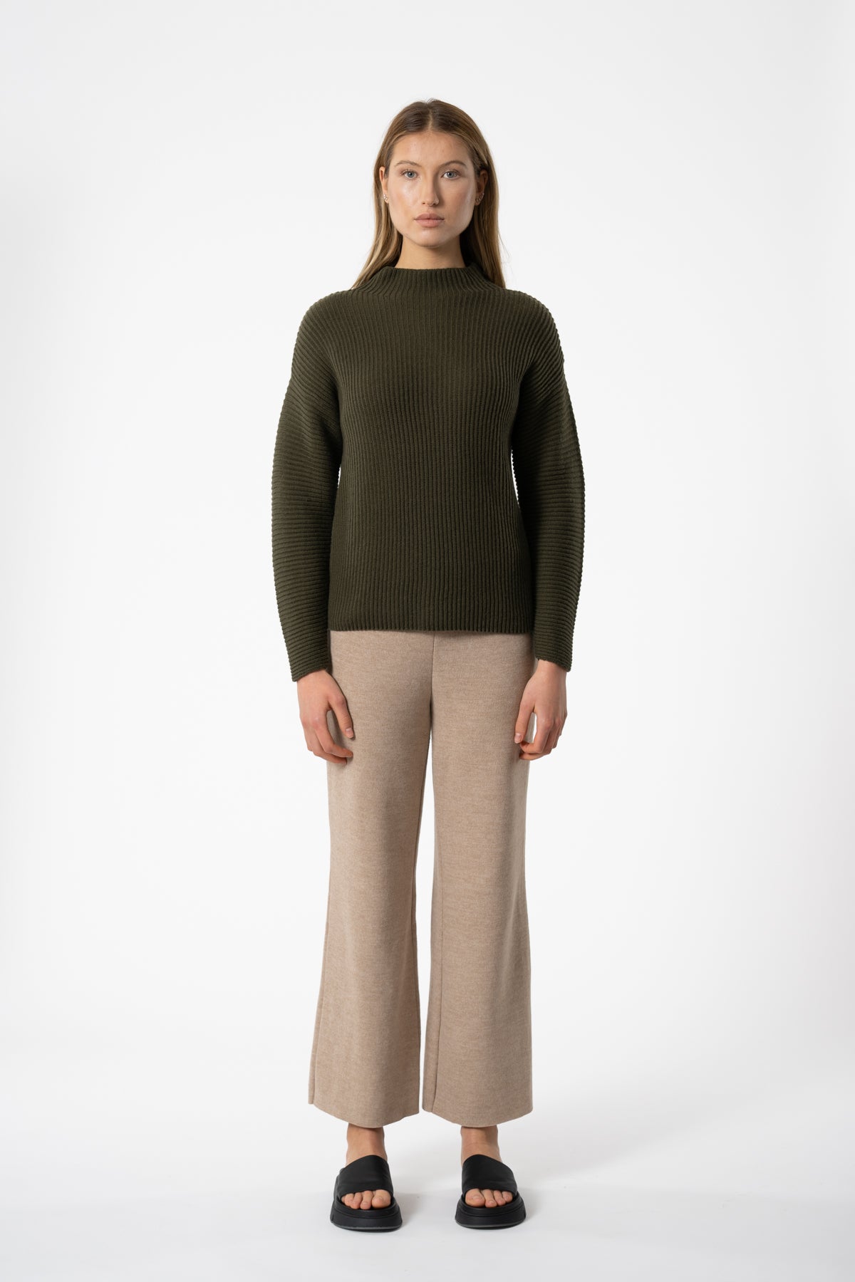 MERINO Rib Sweater - Olive Green