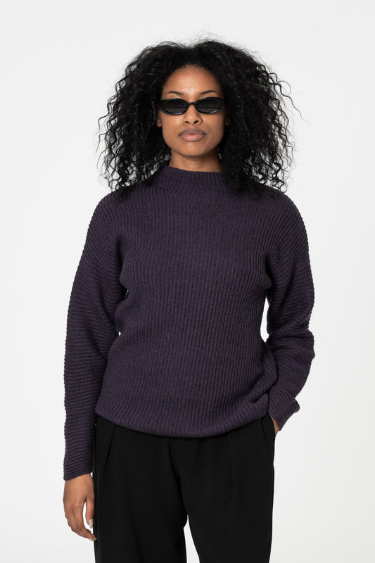 MERINO Rib Sweater - Plum Purple