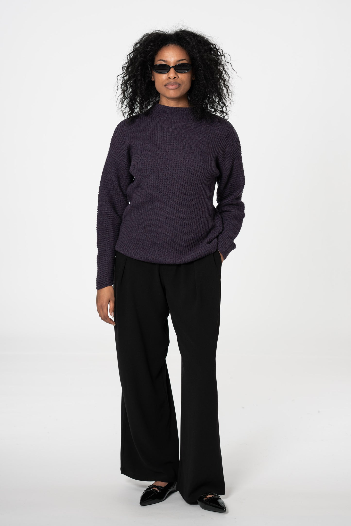 MERINO Rib Sweater - Plum Purple