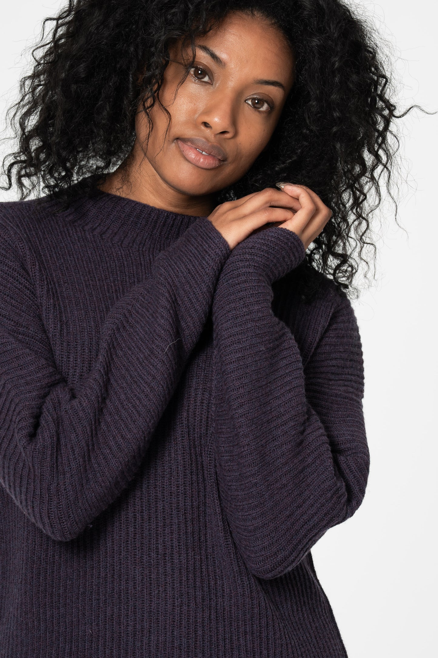 MERINO Rib Sweater - Plum Purple