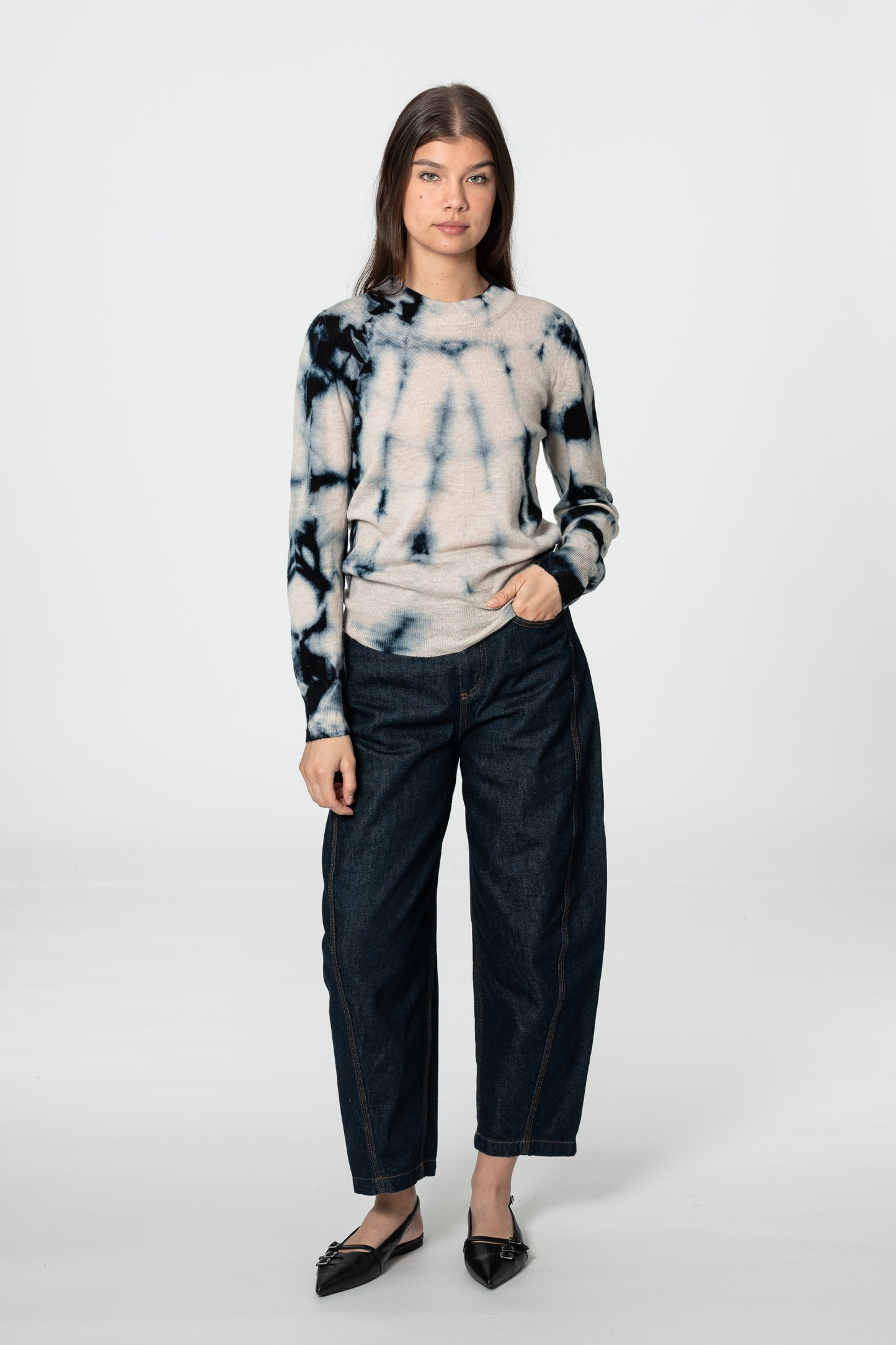 MERINO Shibori Sweater - Space Blue