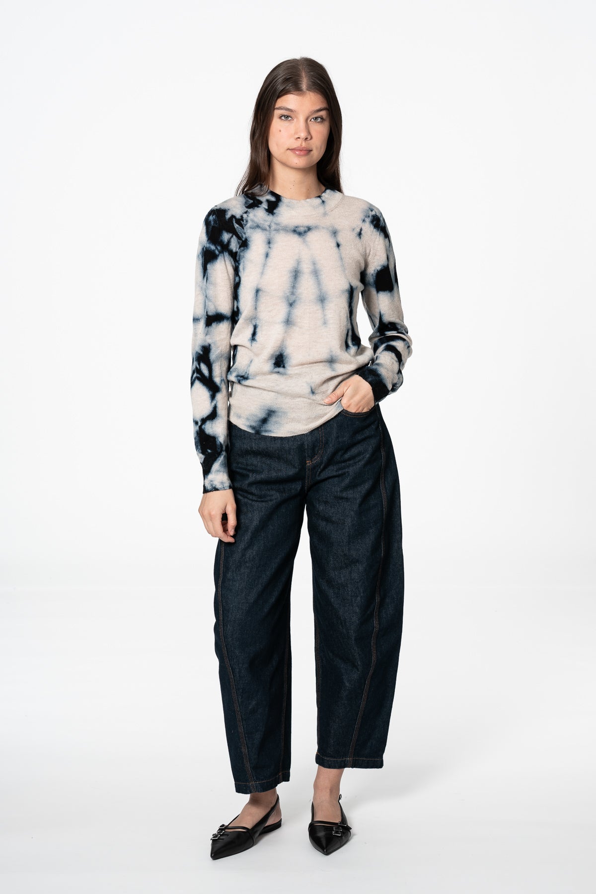 MERINO Shibori Sweater - Space Blue