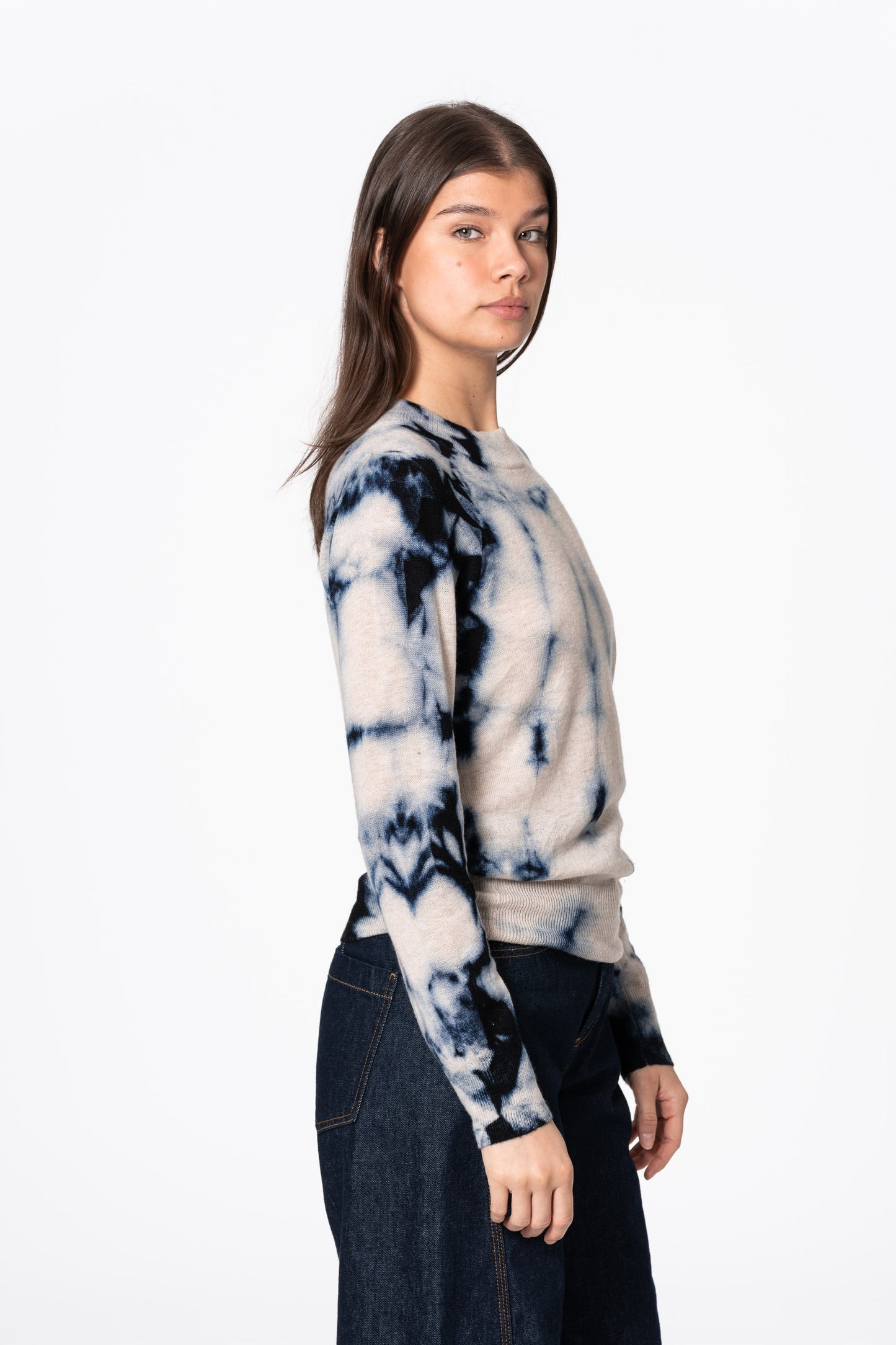MERINO Shibori Sweater - Space Blue