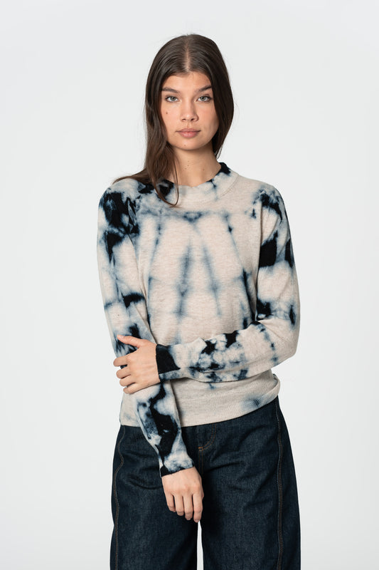 MERINO Shibori Sweater - Space Blue