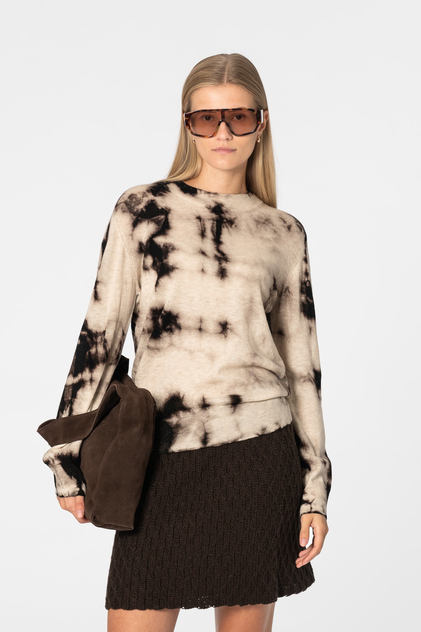 MERINO Shibori Sweater - Espresso Brown
