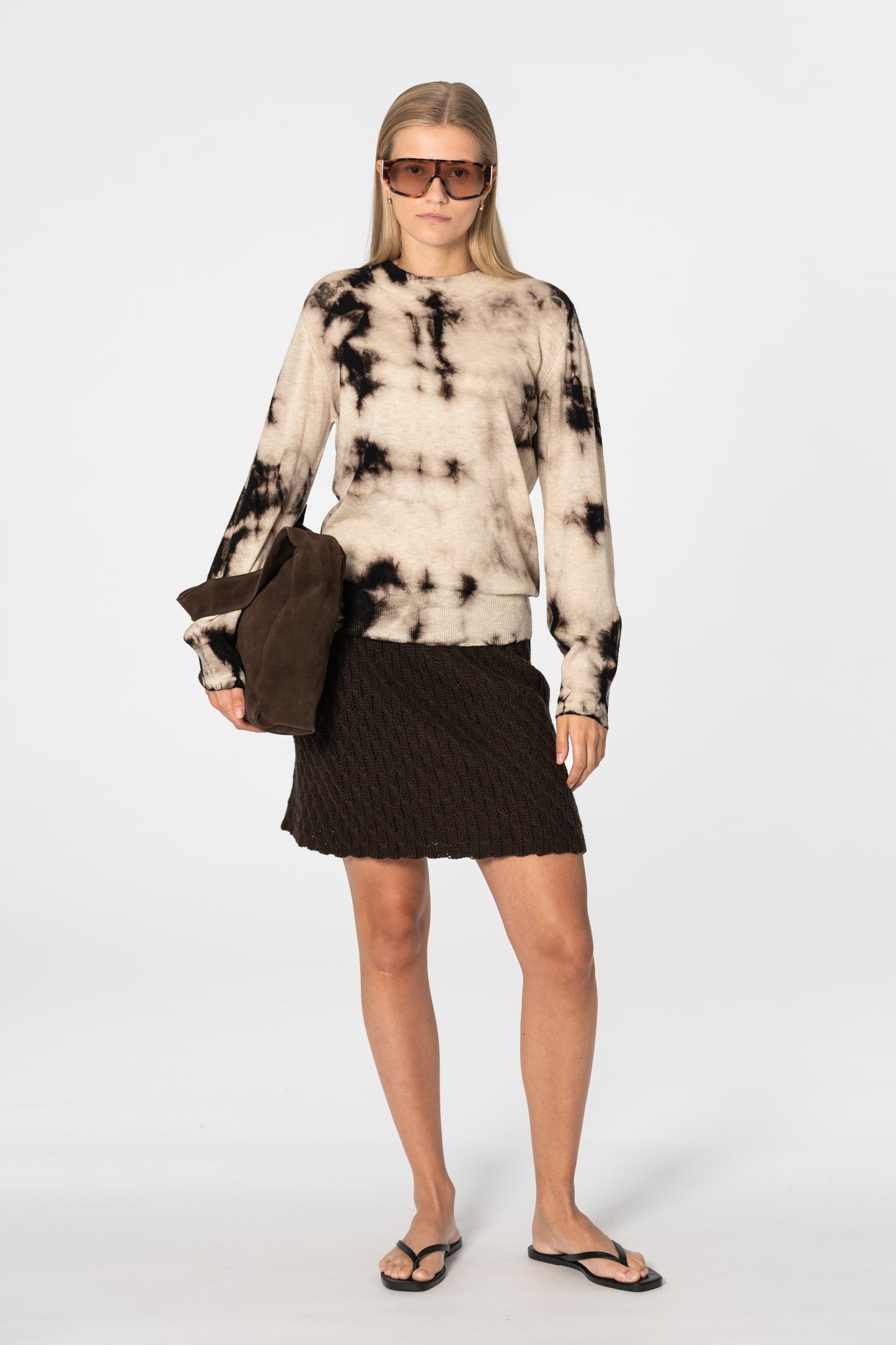 MERINO Shibori Sweater - Espresso Brown