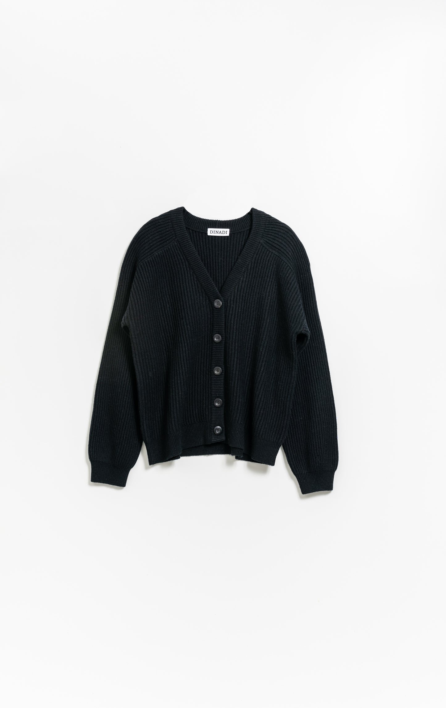 MERINO Short Rib Cardigan - Black