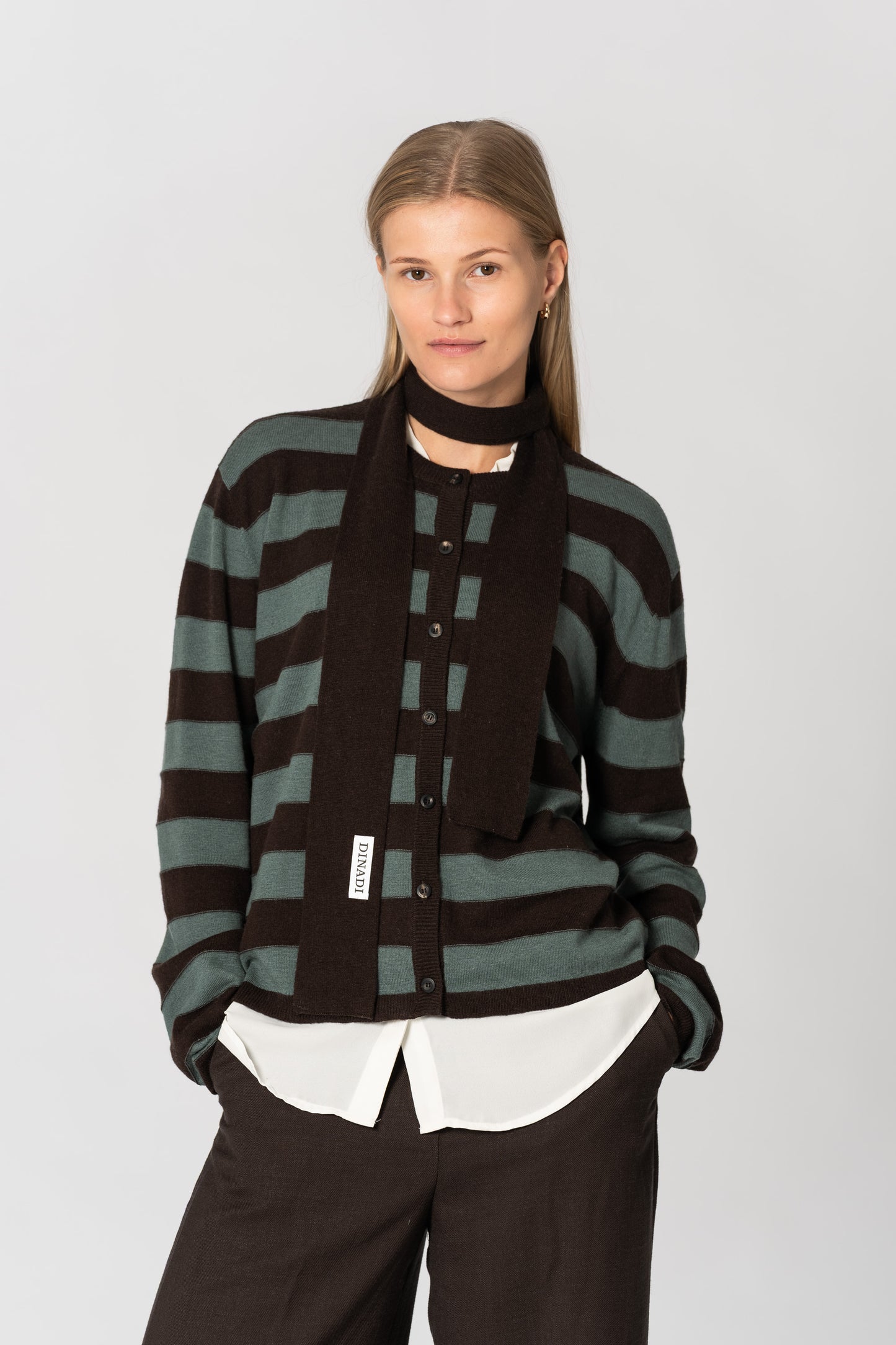 MERINO Skinny Scarf - Espresso Brown