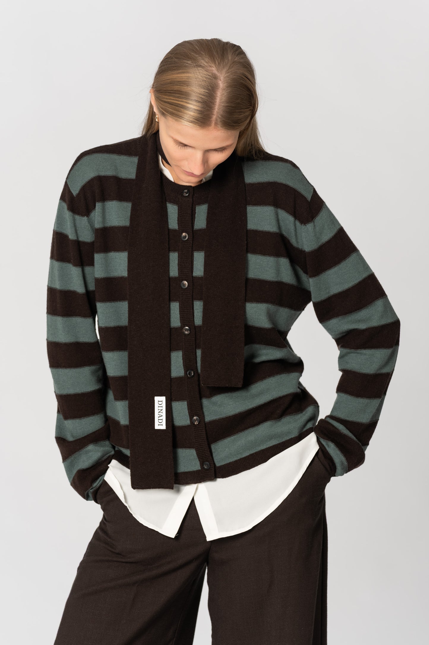 MERINO Skinny Scarf - Espresso Brown