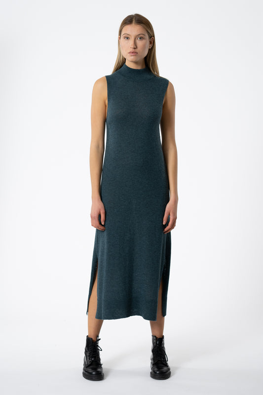 MERINO Sleeveless Dress - Dragonfly Green