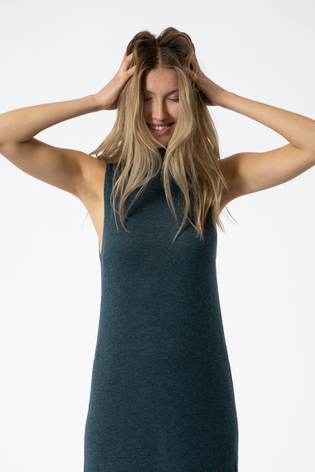 MERINO Sleeveless Dress - Dragonfly Green