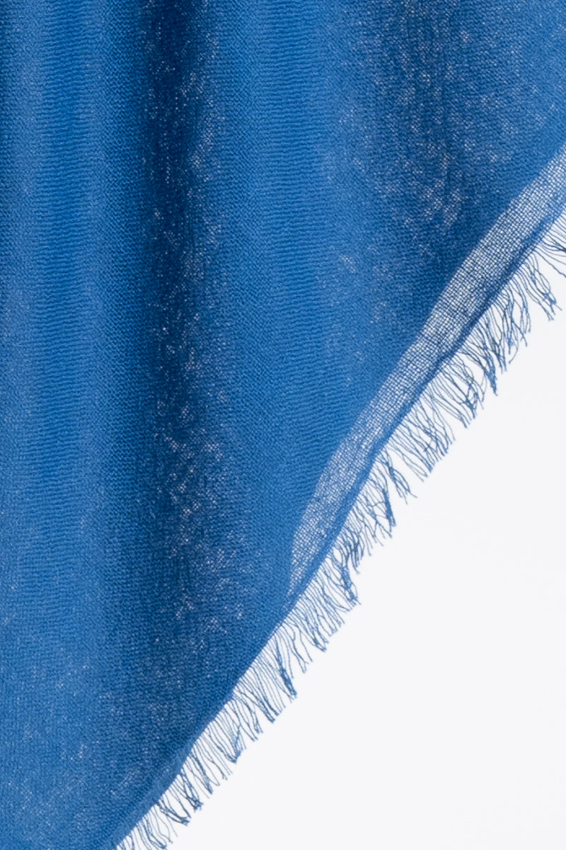 MERINO Square Woven Scarf - Ocean Blue