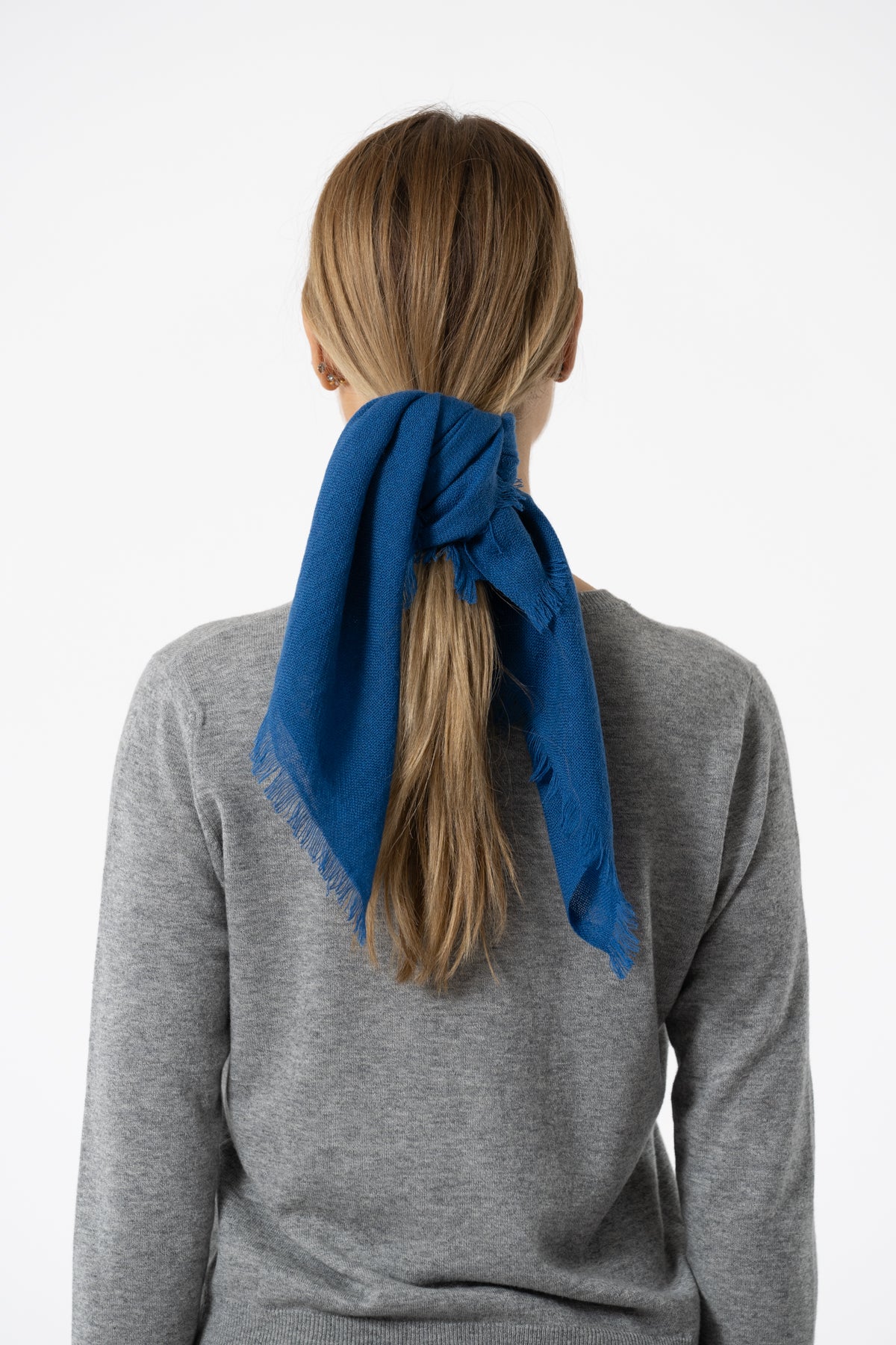 MERINO Square Woven Scarf - Ocean Blue